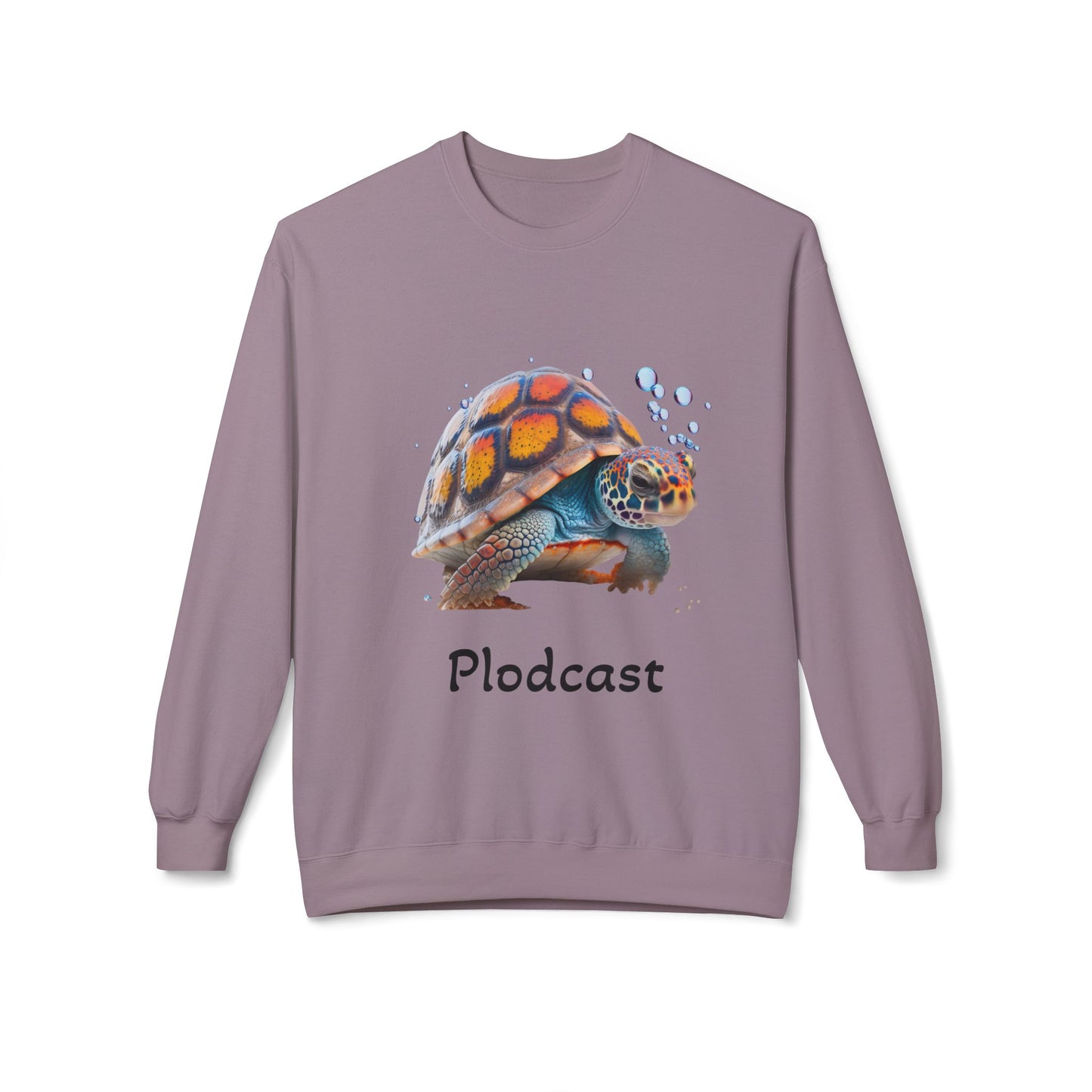 ‘Plodcast’ Turtle Unisex Midweight Softstyle Fleece Crewneck Sweatshirt