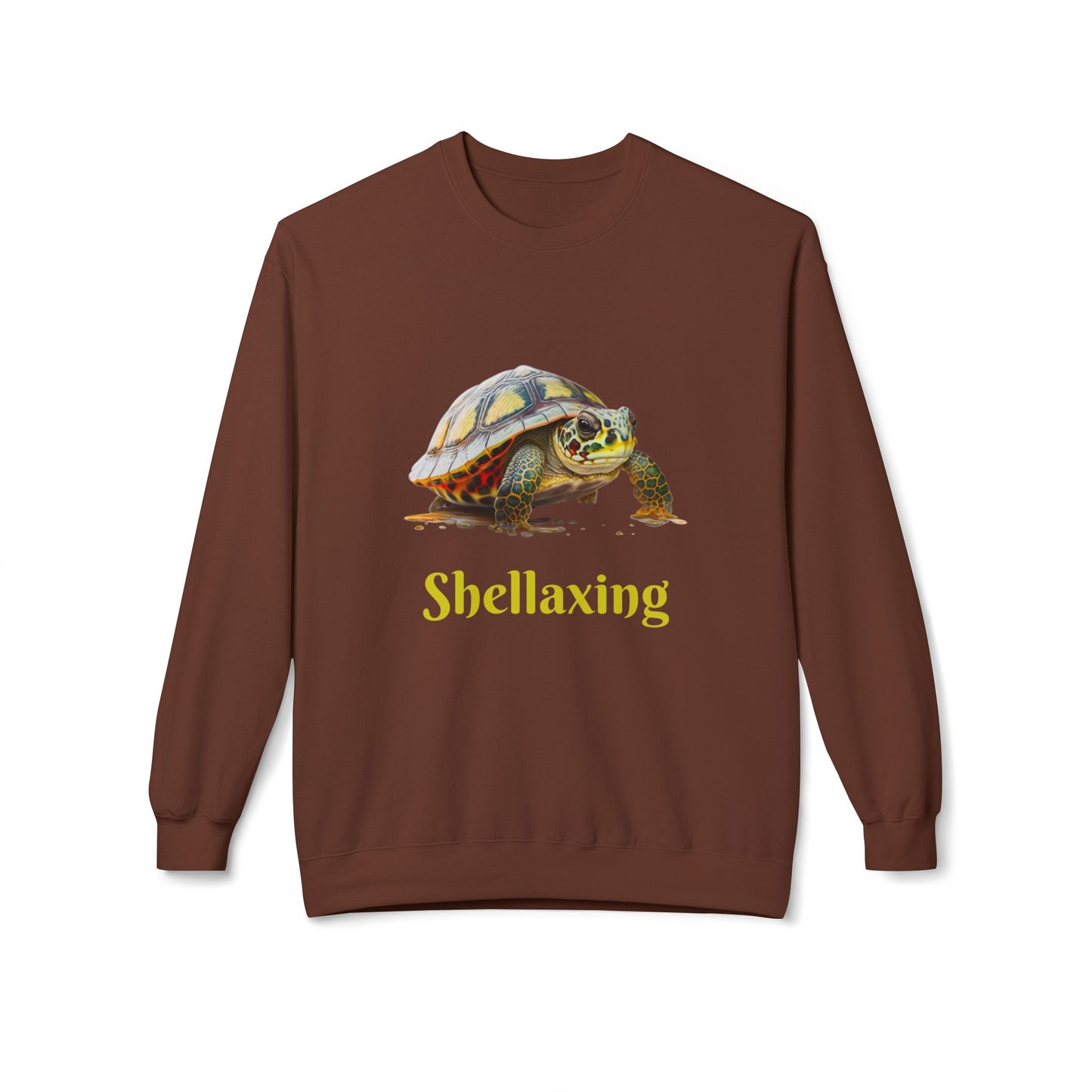 ‘Shellaxing’ Turtle’ Unisex Midweight Softstyle Fleece Crewneck Sweatshirt