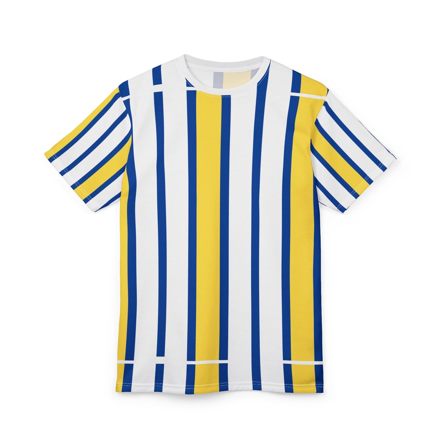 ‘Blue & Yellow Stripes’ Unisex Cut & Sew Tee (AOP)