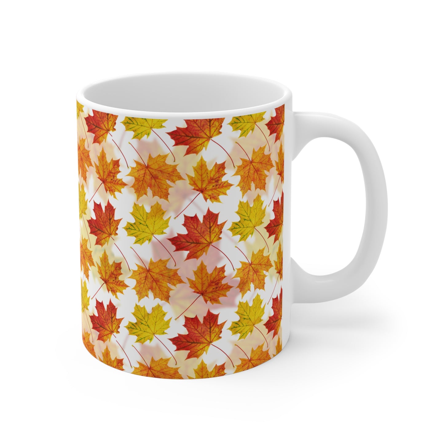 Fall Leaves Ceramic Mug - Cozy Autumn Vibe for Coffee Lovers