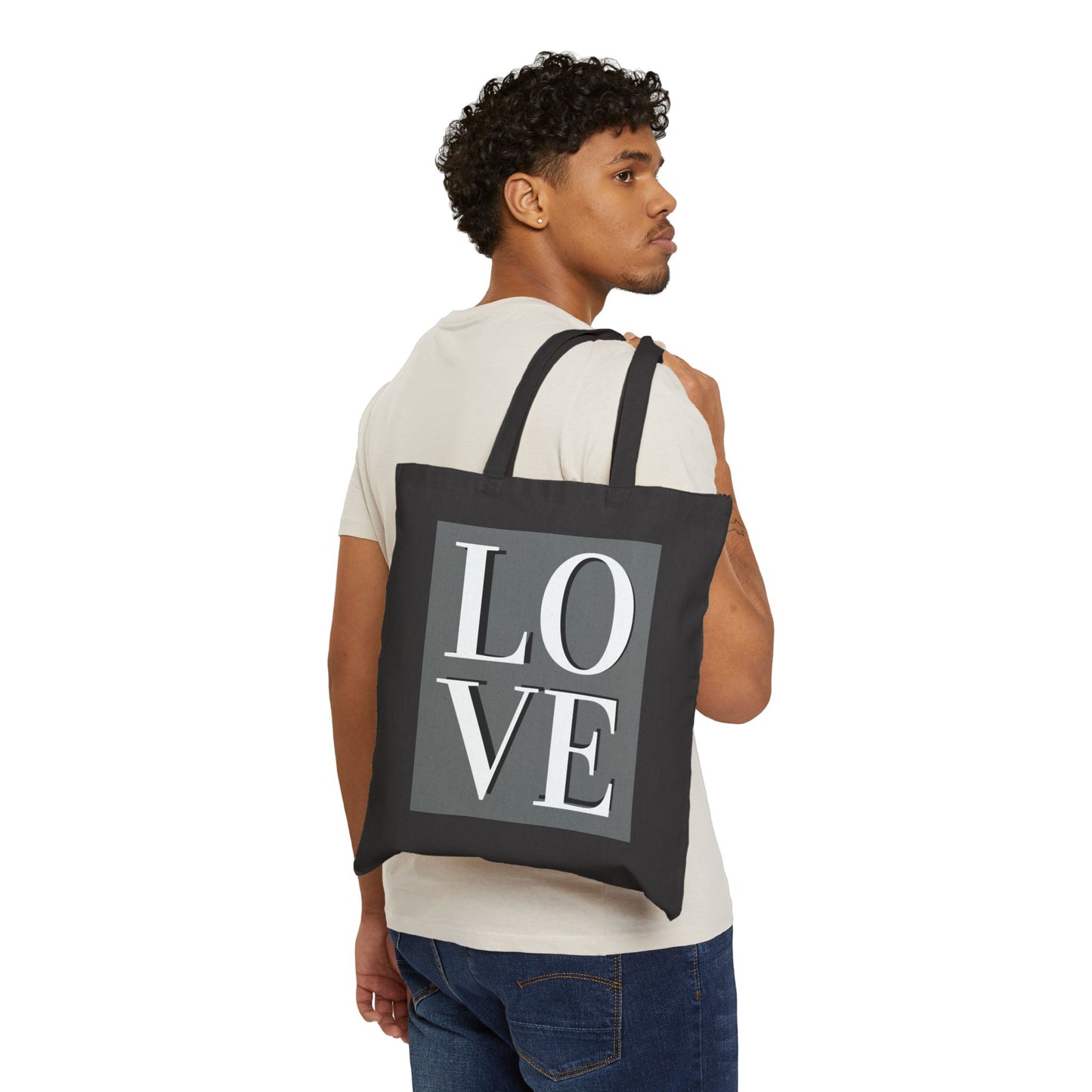 ‘LOVE’ Cotton Canvas Tote Bag