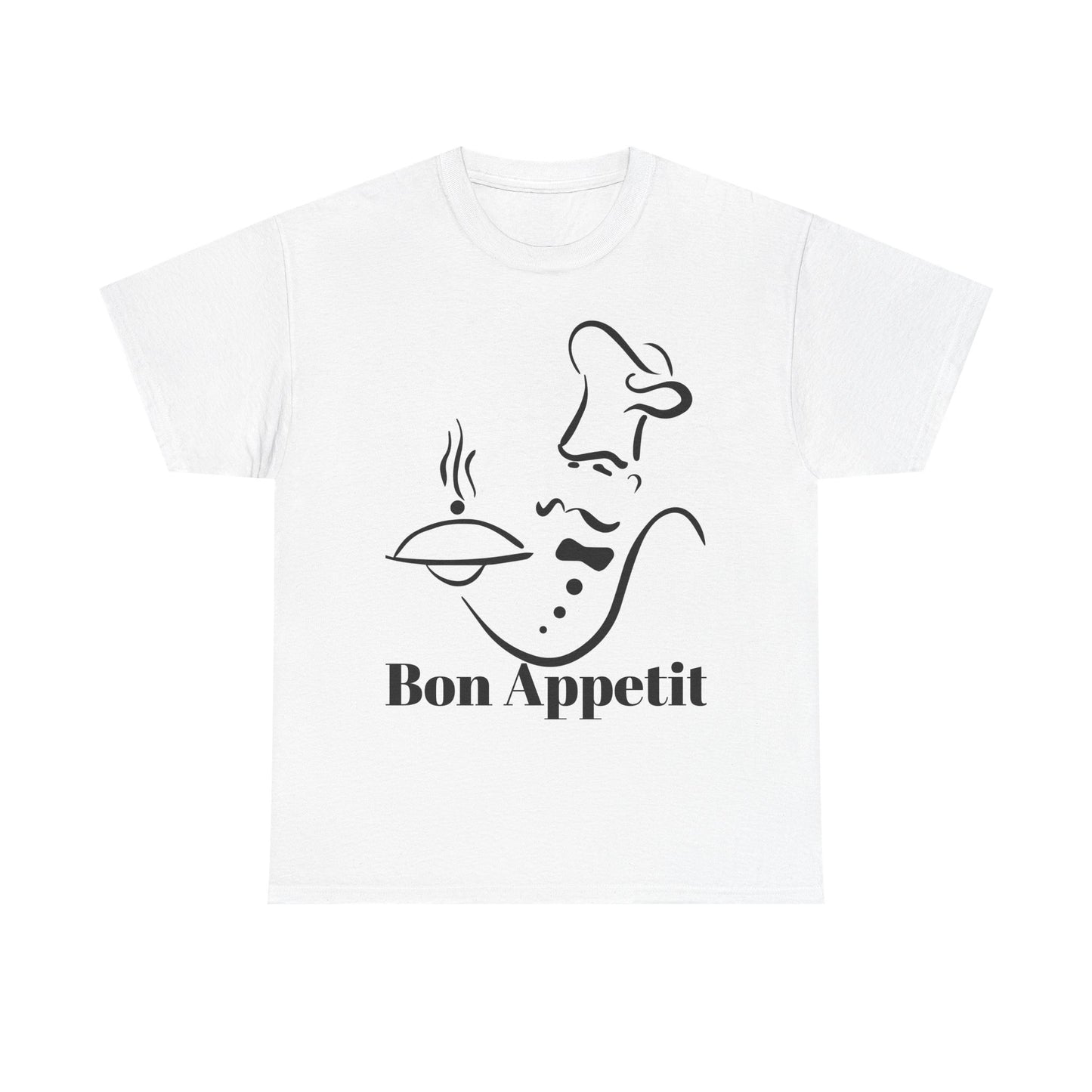 Bon Appetit Chef Unisex Heavy Cotton Tee - Perfect for Food Lovers & Culinary Chefs
