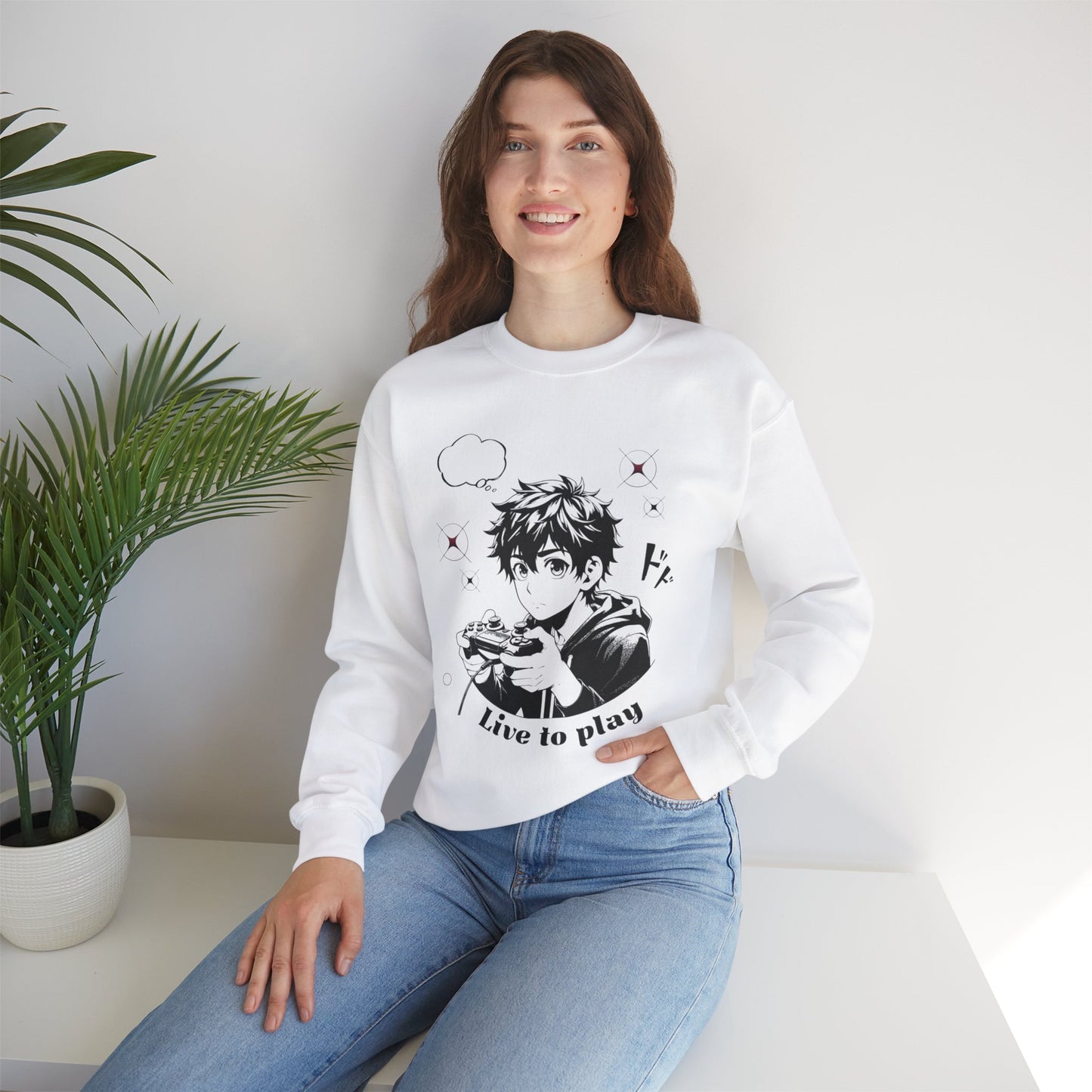 Live to Play Unisex Crewneck Sweatshirt - Cozy Gamer Apparel