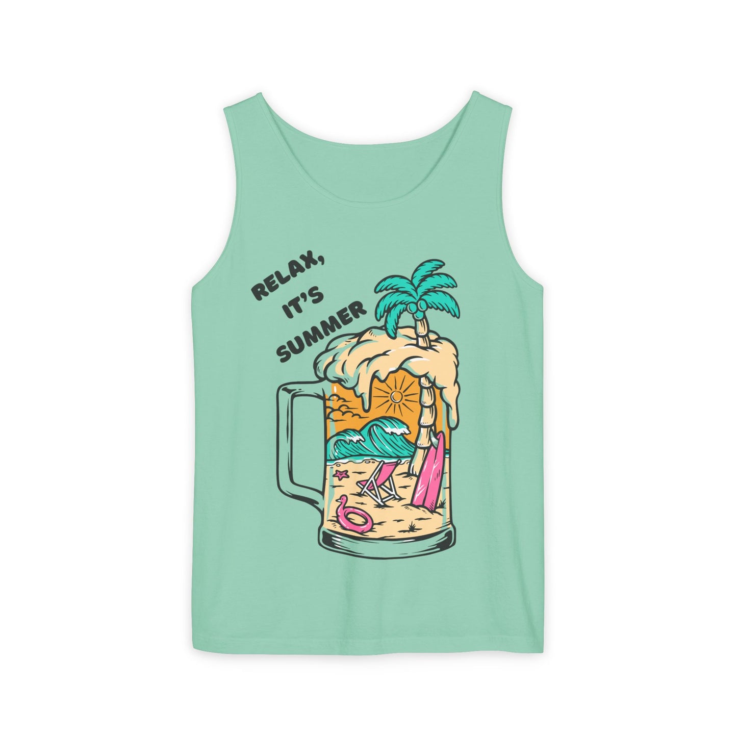 Summer Vibes Tank Top, Relax It's Summer Shirt, Beachwear, Vacation Apparel, Fun Unisex Top