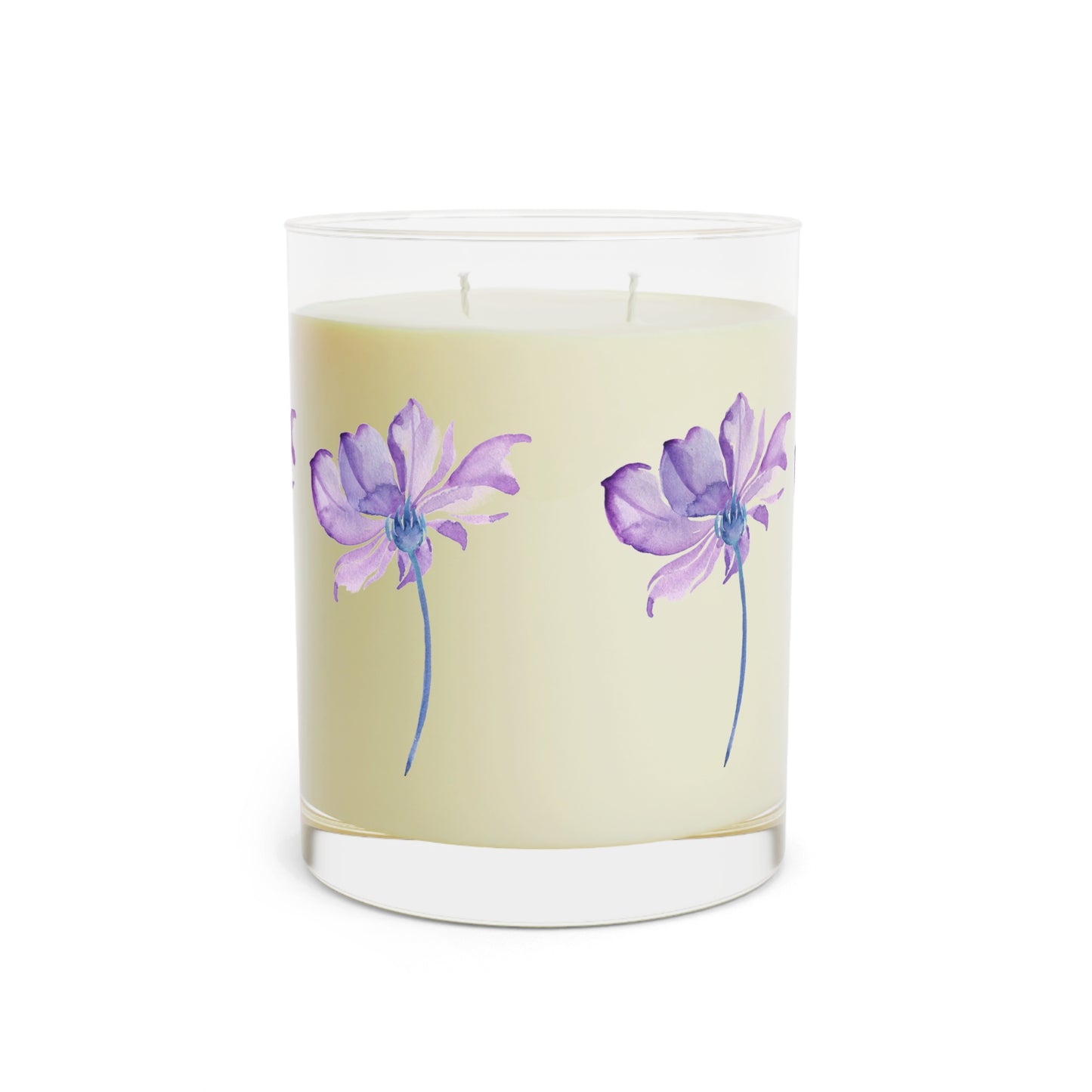 ‘Purple Flowers’ Scented Candle - Full Glass, 11oz
