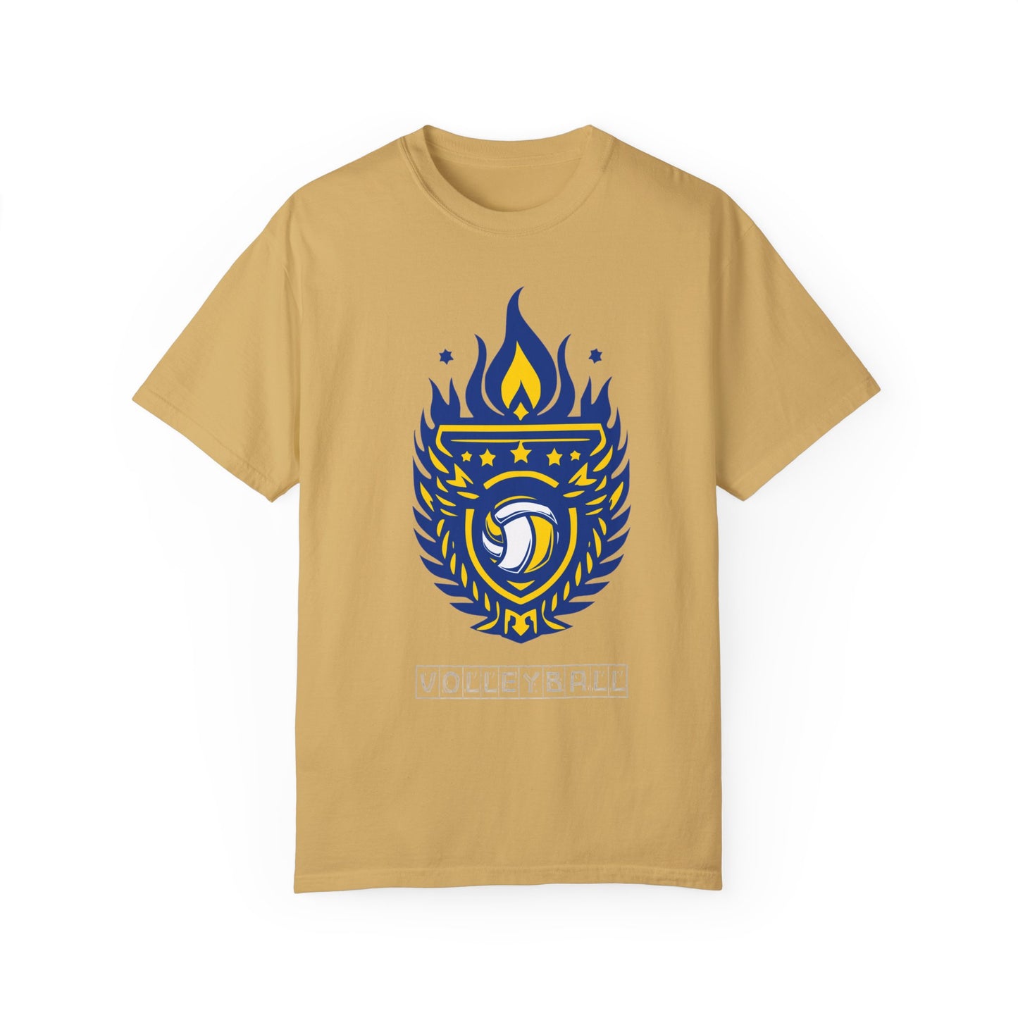 Vintage Volleyball Crest Unisex Garment-Dyed T-shirt