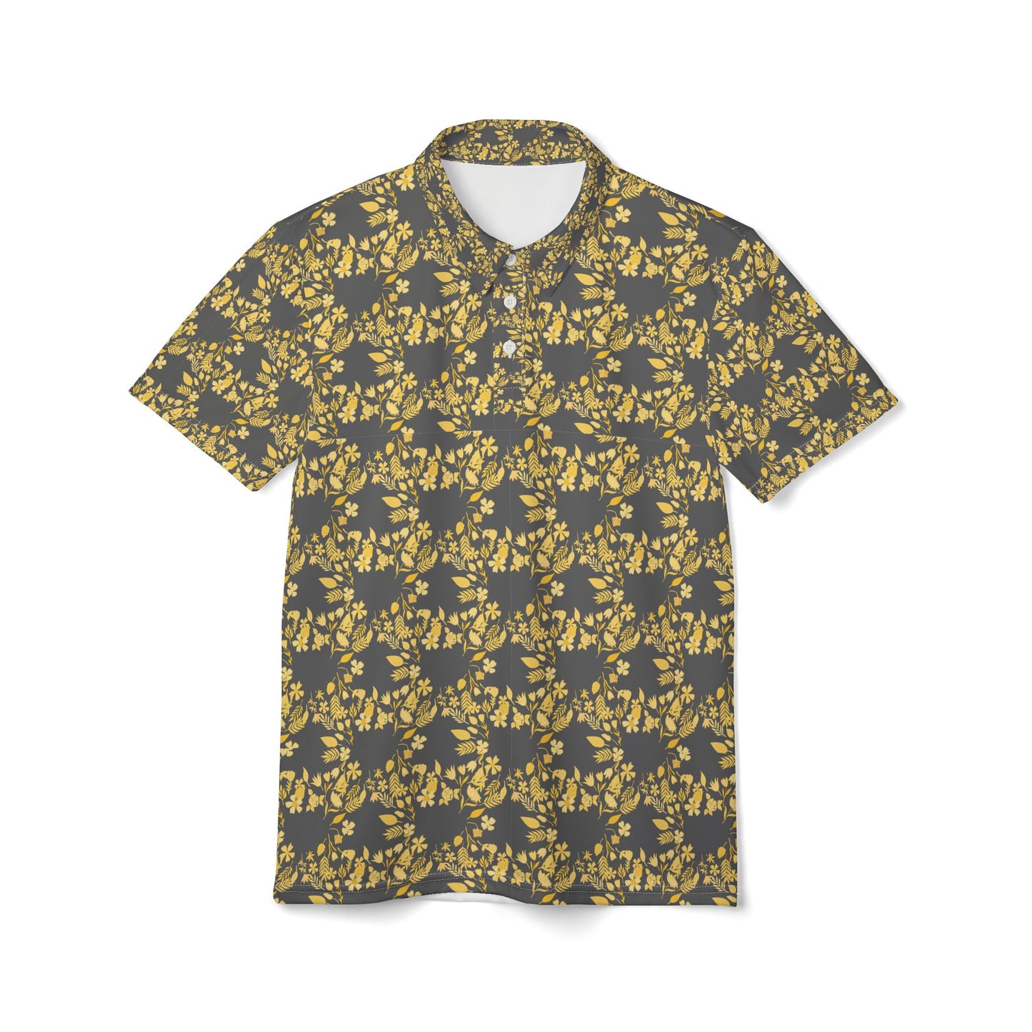 ‘Yellow & Gray’ Men’s Polo Shirt (AOP)
