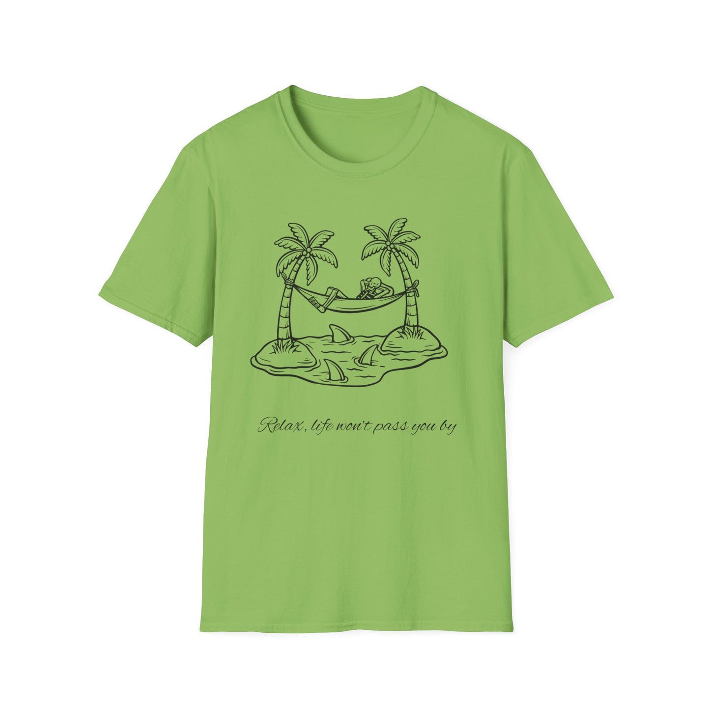 Relaxing Paradise T-Shirt with Hand-Drawn Design, Beach Vibes Tee, Summer Apparel, Eco-Friendly Gift, Vacation Essential