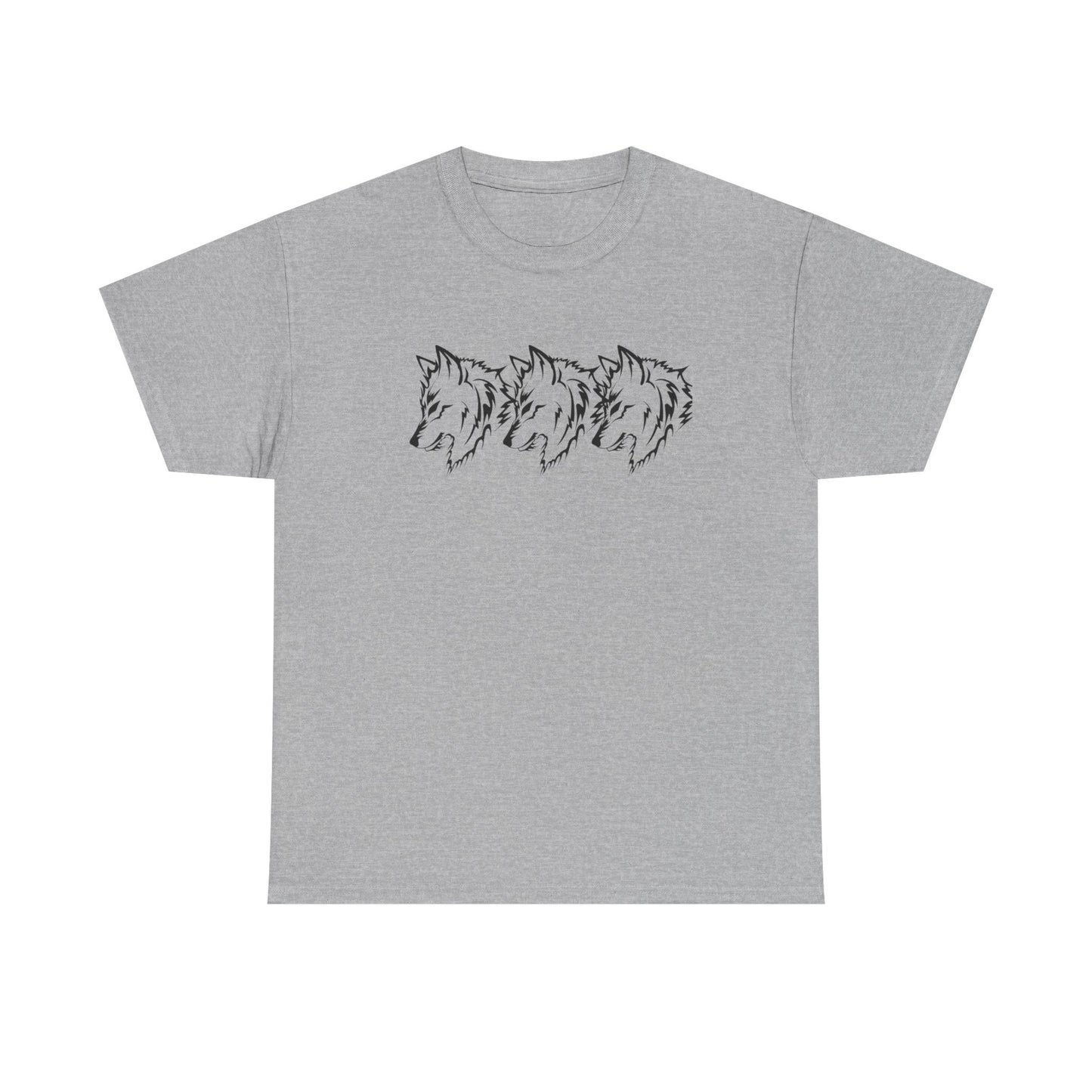 Unisex Heavy Cotton Tee - Minimalist Wolf Design for Nature Lovers