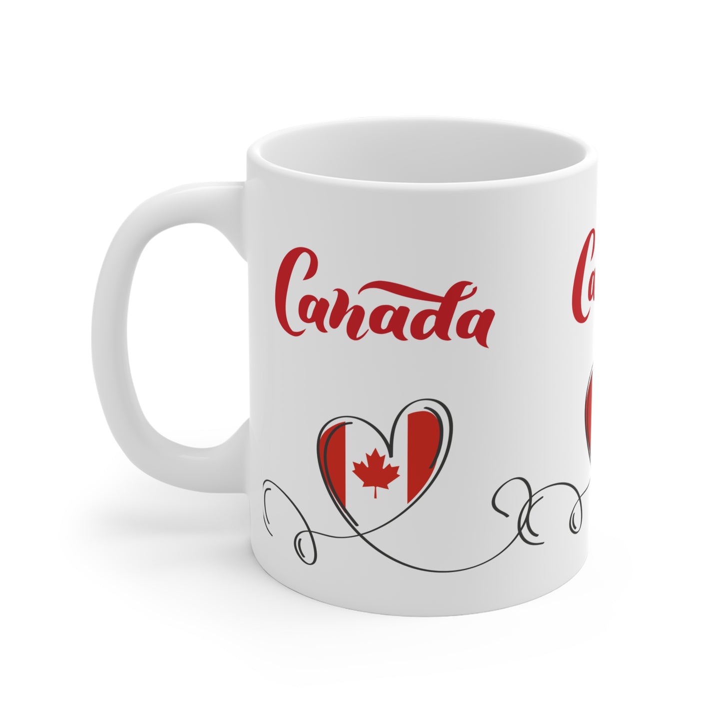 Canada Love Ceramic Mug - Perfect Gift for Canadians - Heart Design