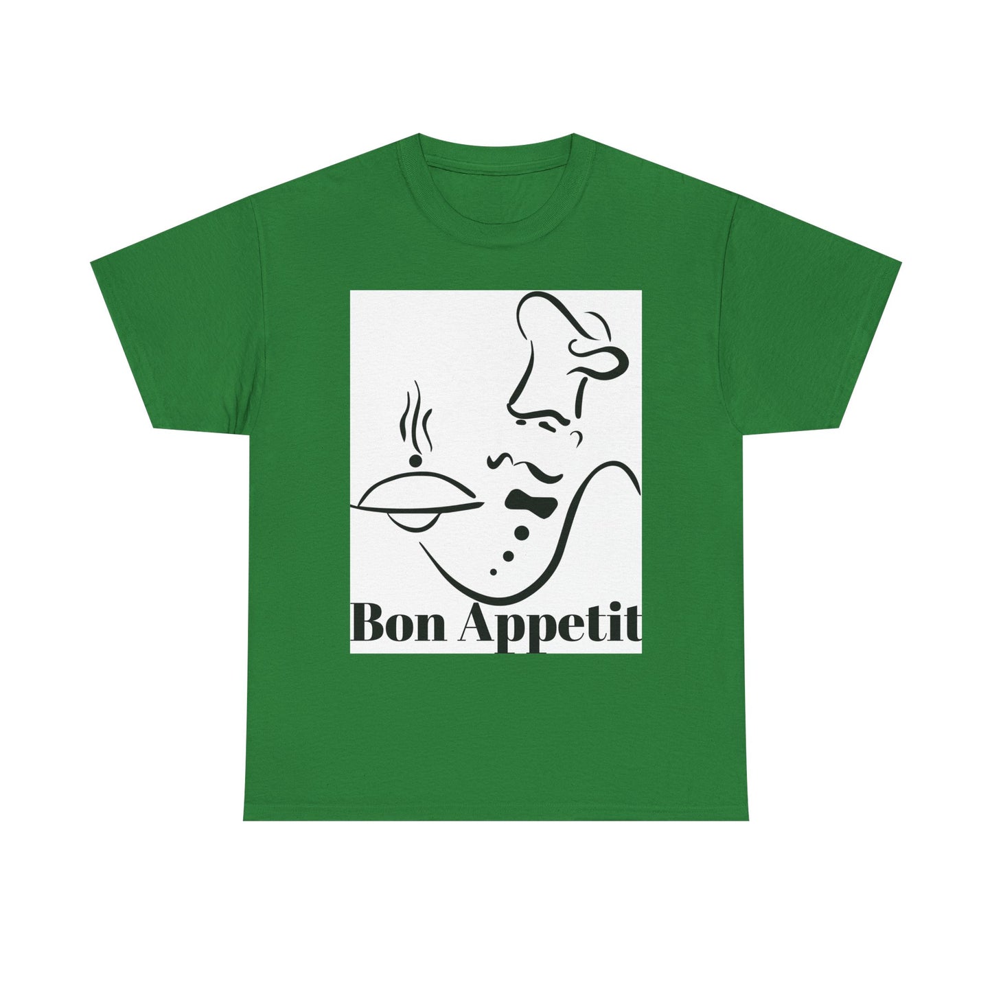 Bon Appetit Chef Unisex Heavy Cotton Tee - Perfect for Food Lovers & Culinary Chefs