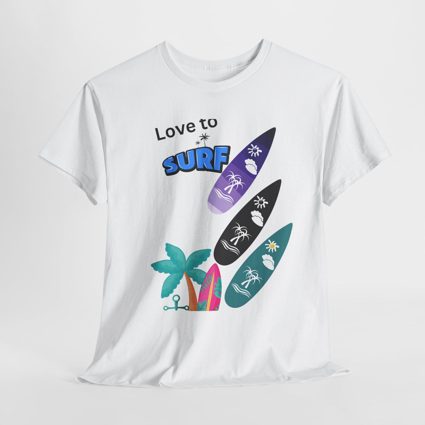 Surf Lover Unisex Heavy Cotton Tee, Beach T-Shirt, Summer Apparel, Gift for Surfers, Casual Wear, Surfing Enthusiast Shirt