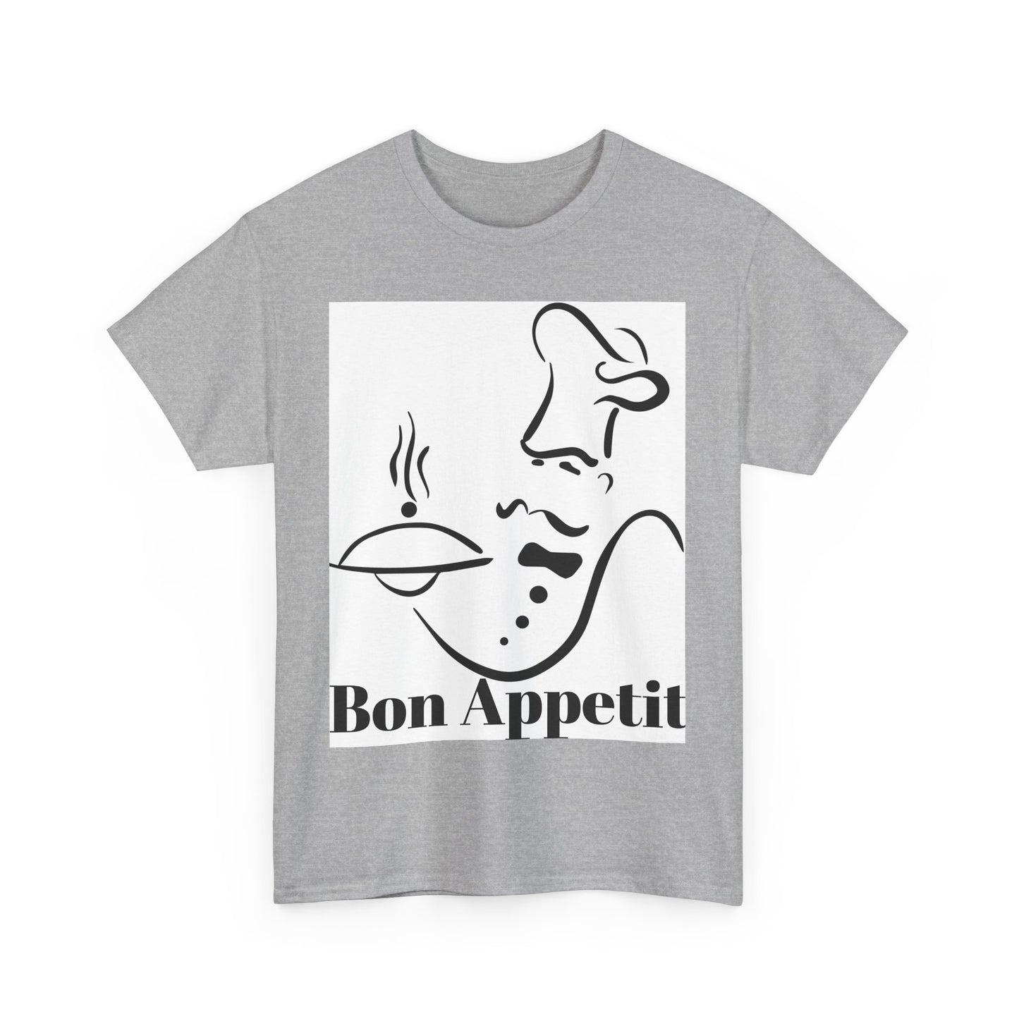 Bon Appetit Chef Unisex Heavy Cotton Tee - Perfect for Food Lovers & Culinary Chefs