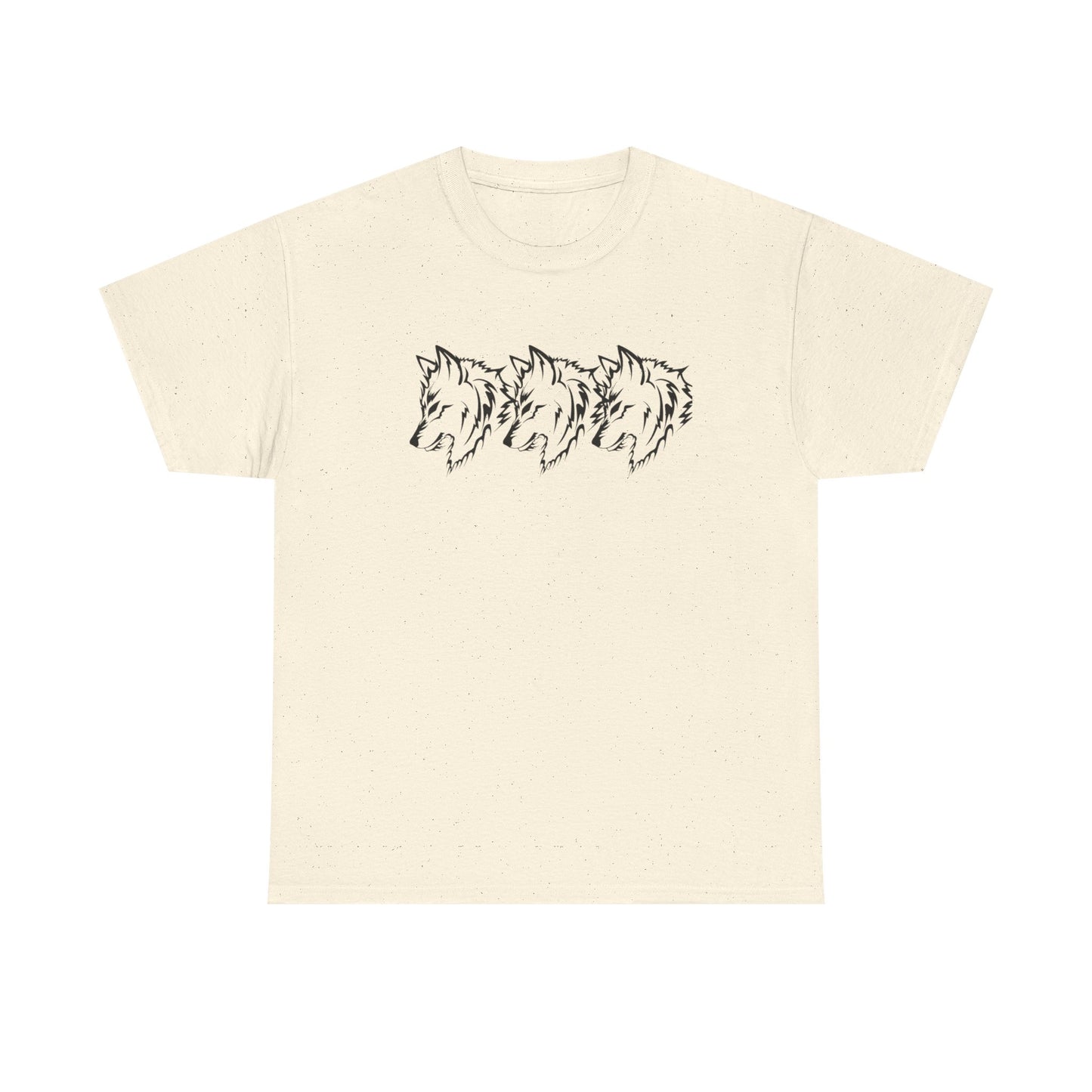 Unisex Heavy Cotton Tee - Minimalist Wolf Design for Nature Lovers