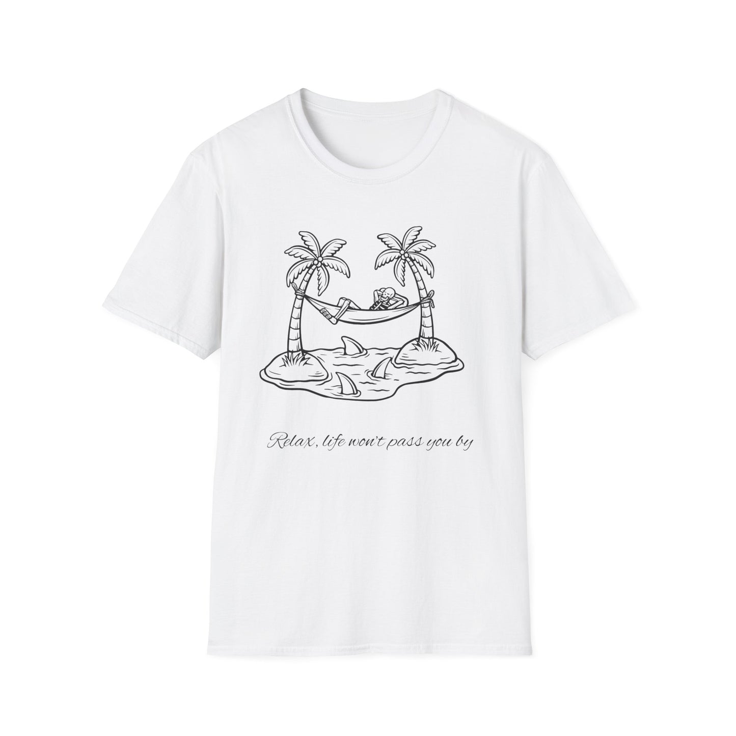 Relaxing Paradise T-Shirt with Hand-Drawn Design, Beach Vibes Tee, Summer Apparel, Eco-Friendly Gift, Vacation Essential