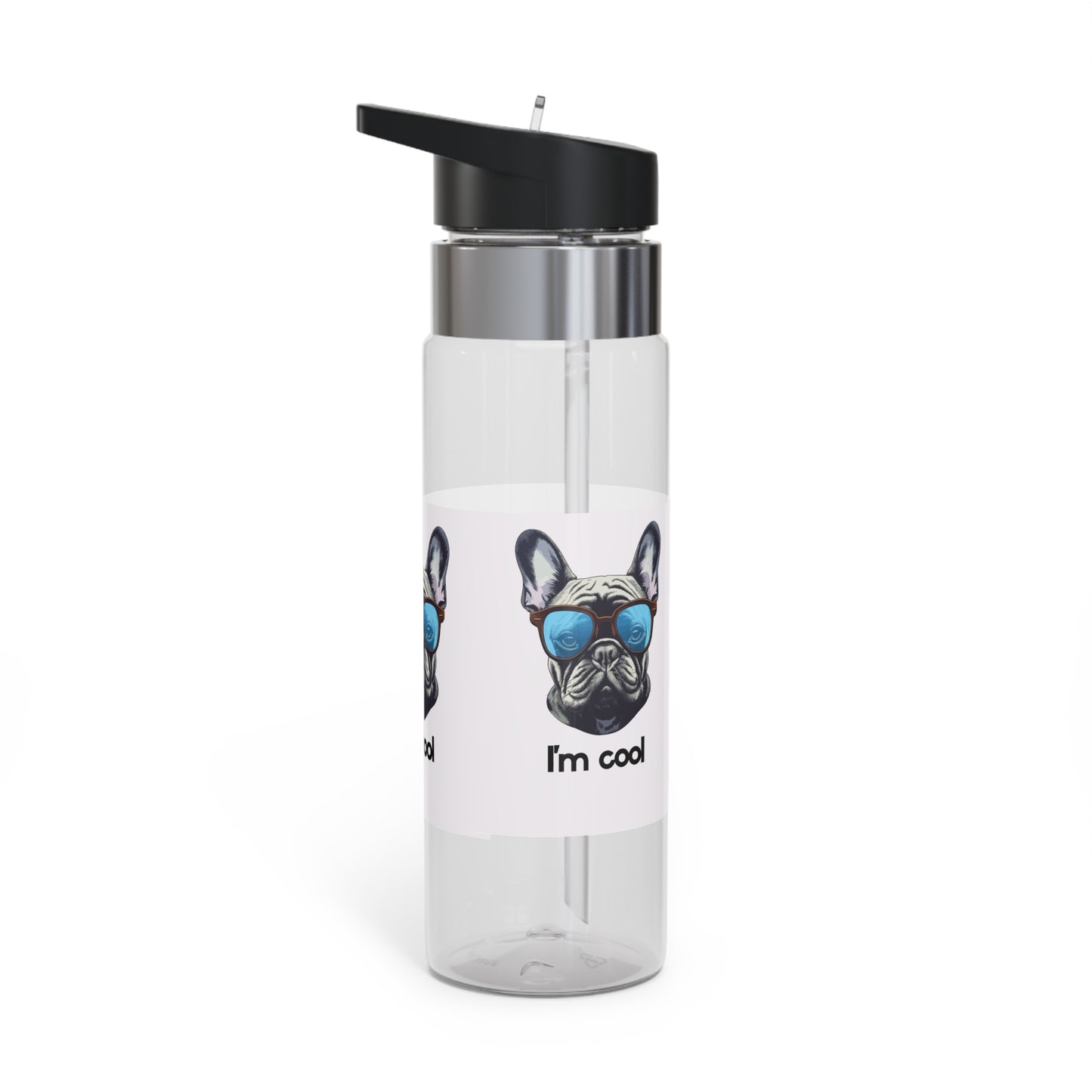 Cool Dog Sport Bottle, 20oz Water Bottle, Trendy Fitness Hydration, Gift for Animal Lovers, Cool Pet Merchandise, Cute French Bulldog Design