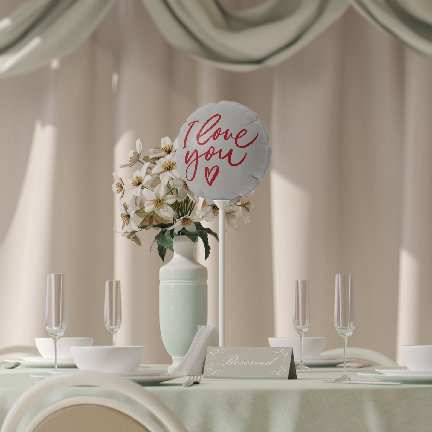 ‘I LOVE YOU’ Balloons (Round and Heart-shaped), 6"