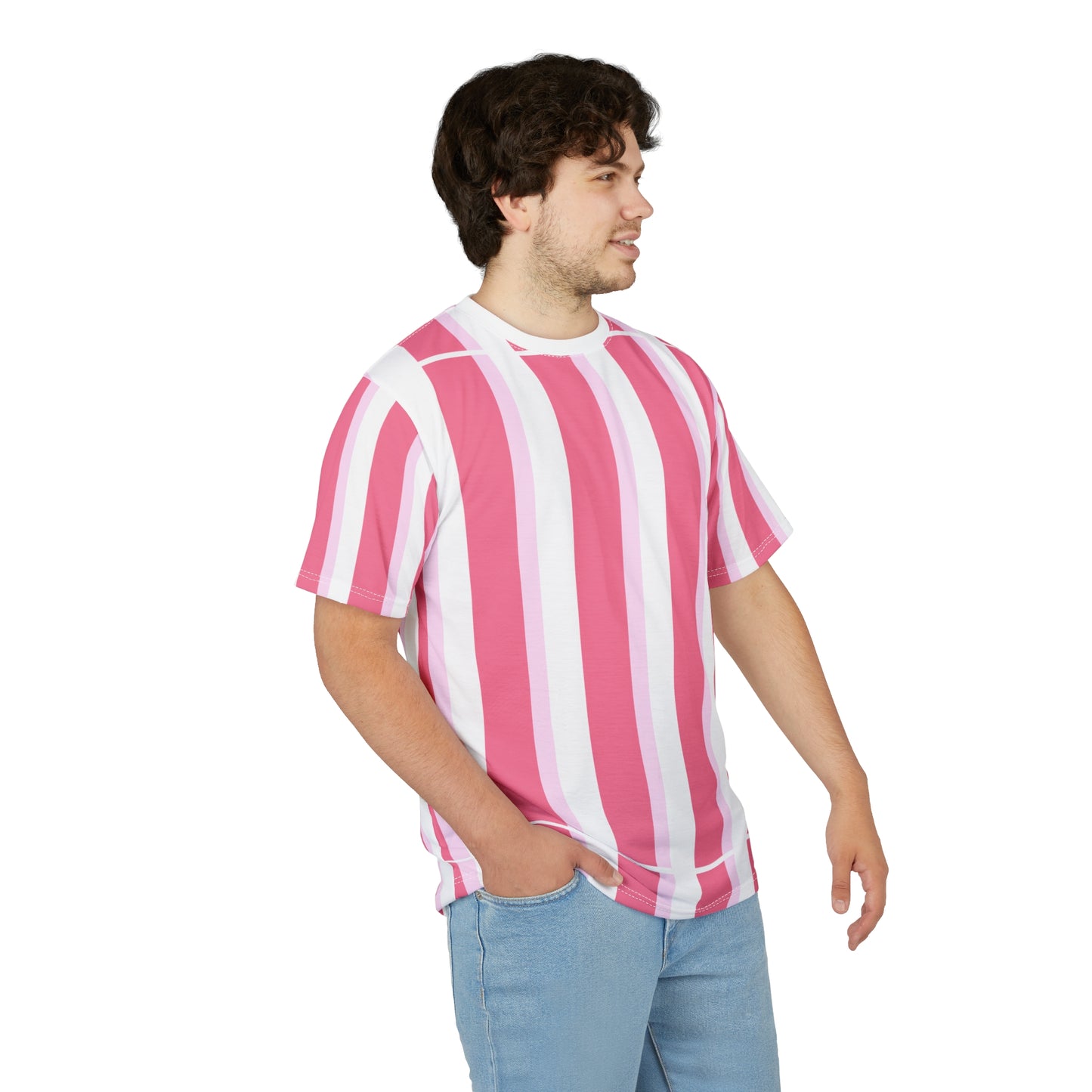 ‘Pink Stripes’ Unisex Cut & Sew Tee (AOP)