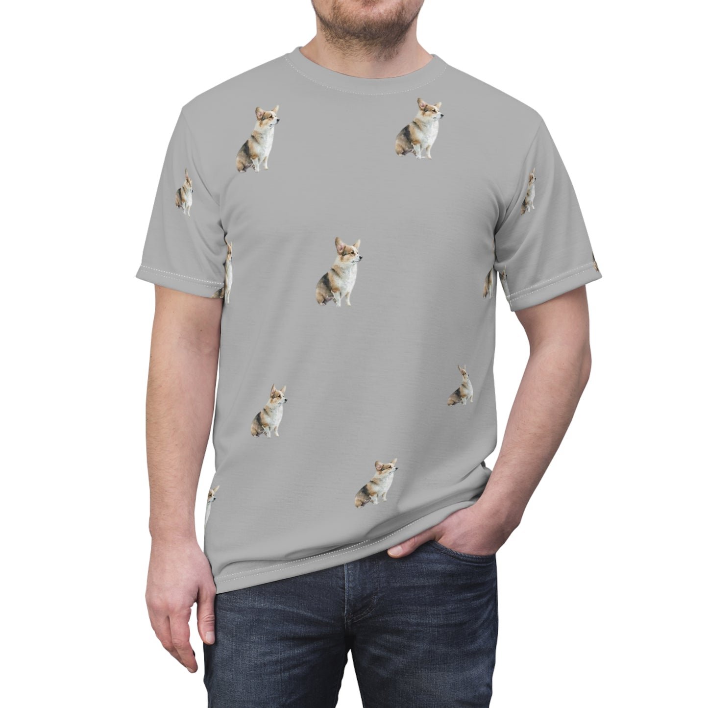 ‘Puppies”Unisex Cut & Sew Tshirt (AOP)