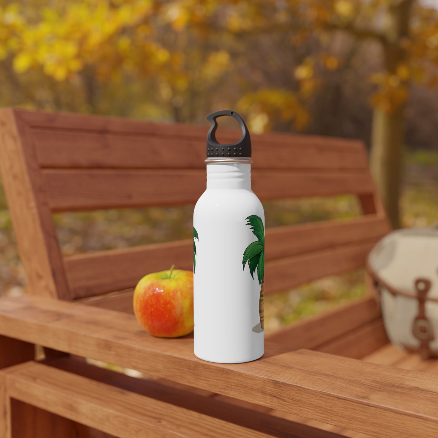 Tropical Paradise Water Bottle, Eco-Friendly Hydration, Summer Travel Accessory, Gift for Beach Lovers, Fitness Companion