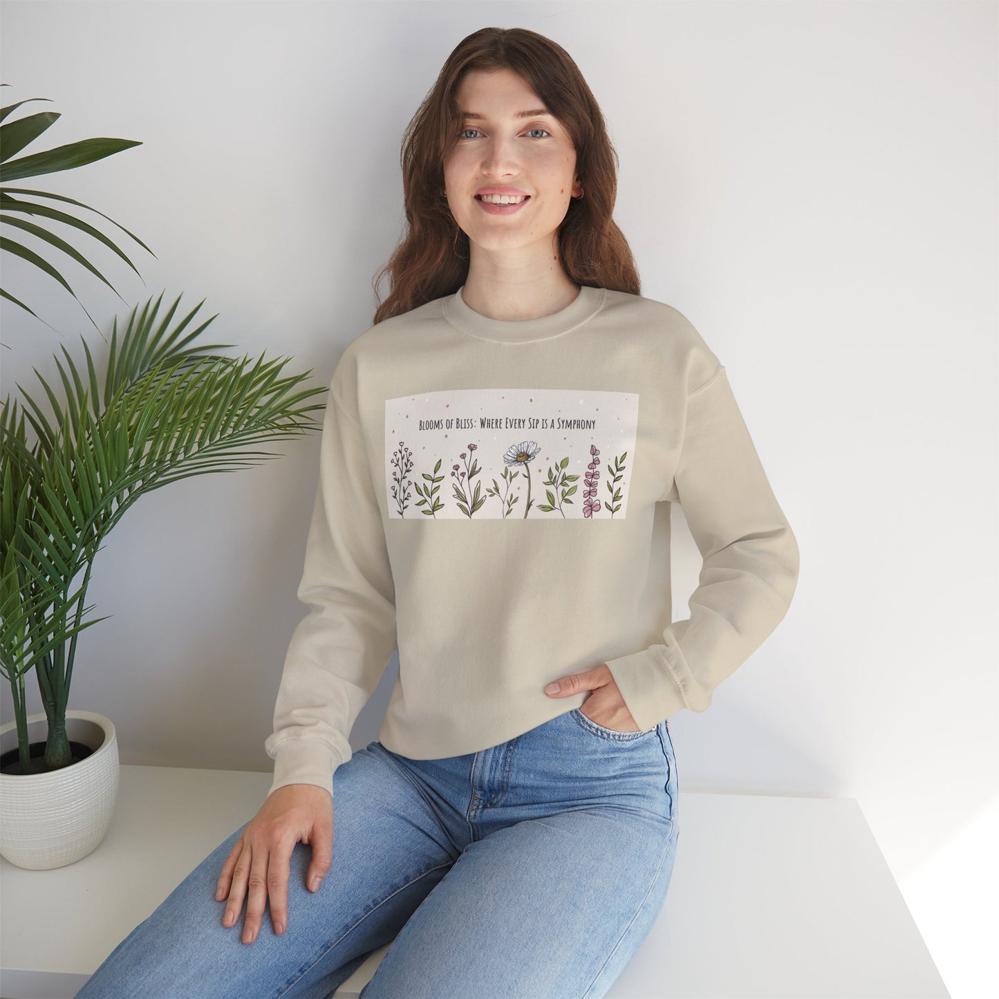 Blooming Beautifulness Sweatshirt - Unisex Crewneck with Floral Design, Perfect for Nature Lovers