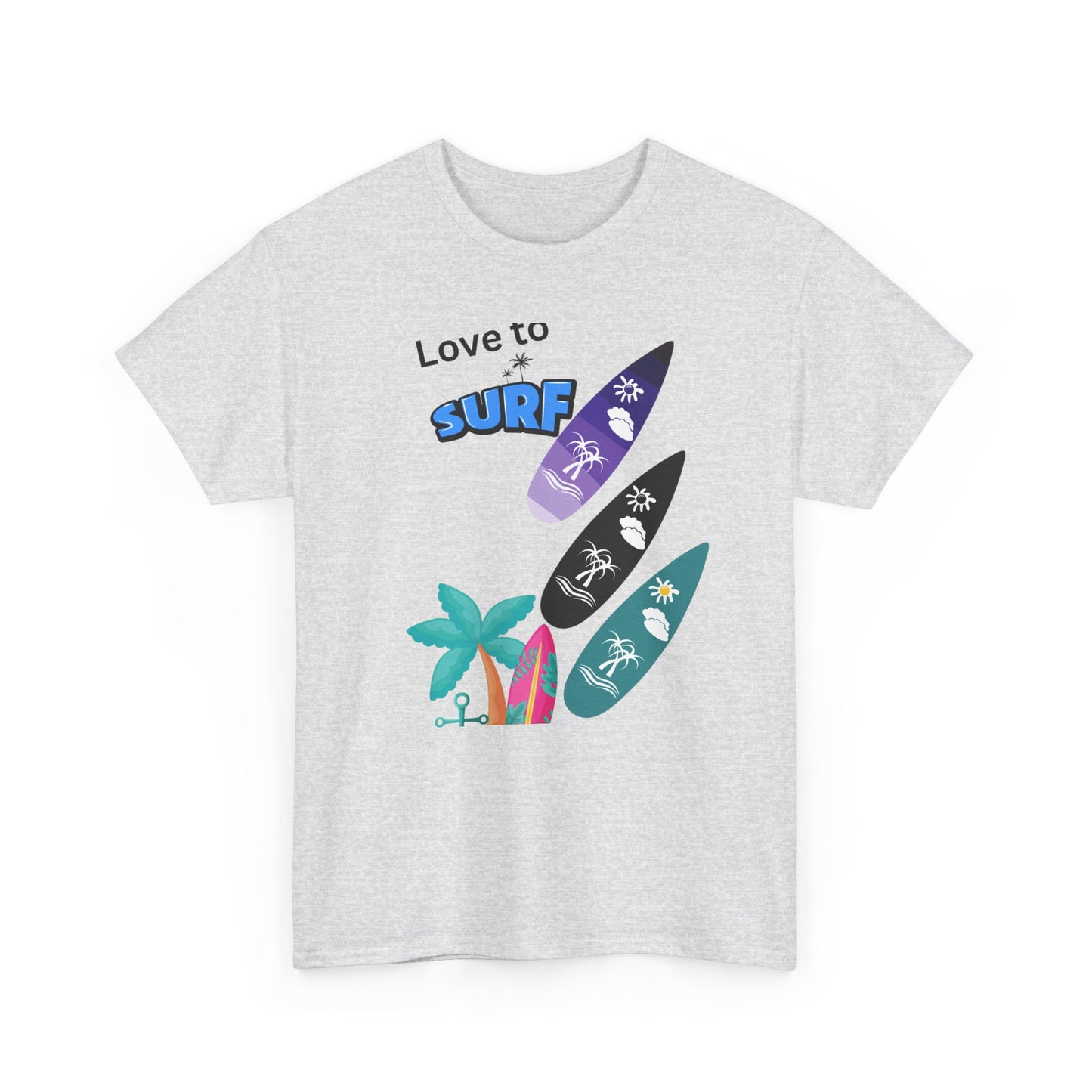 Surf Lover Unisex Heavy Cotton Tee, Beach T-Shirt, Summer Apparel, Gift for Surfers, Casual Wear, Surfing Enthusiast Shirt