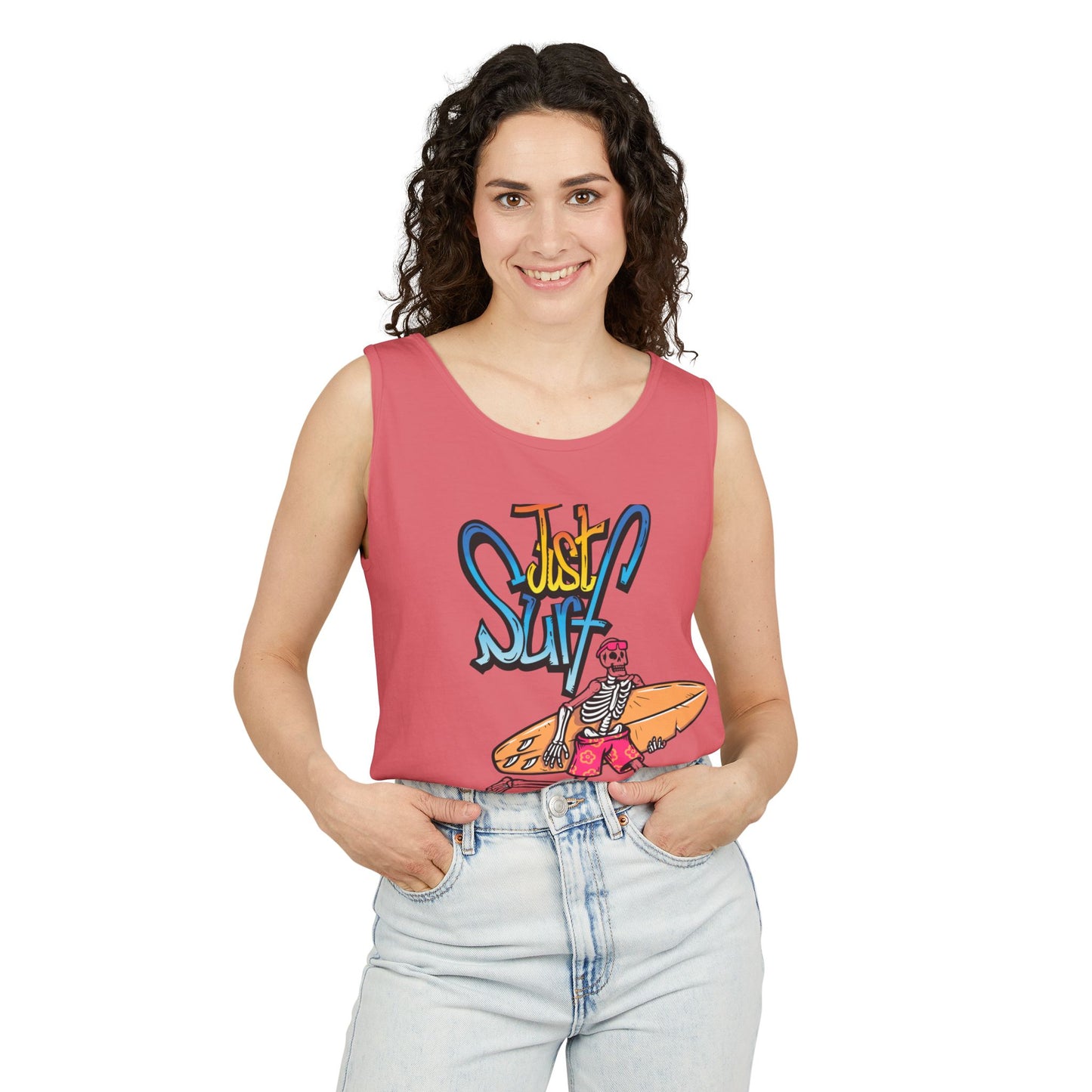 Surf Vibes Unisex Tank Top - Casual Beachwear, Summer Essential, Fun Gift for Surf Lovers, Relaxed Fit, Summer Vacation