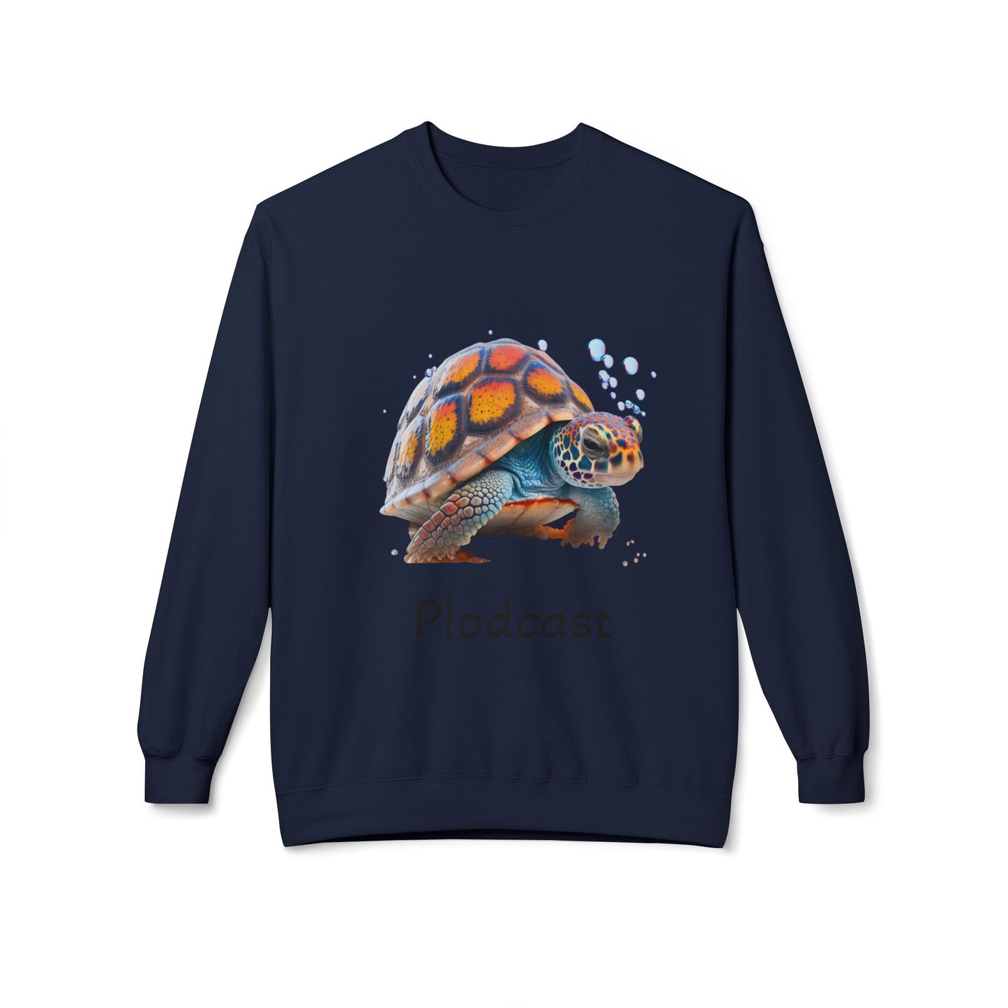 ‘Plodcast’ Turtle Unisex Midweight Softstyle Fleece Crewneck Sweatshirt