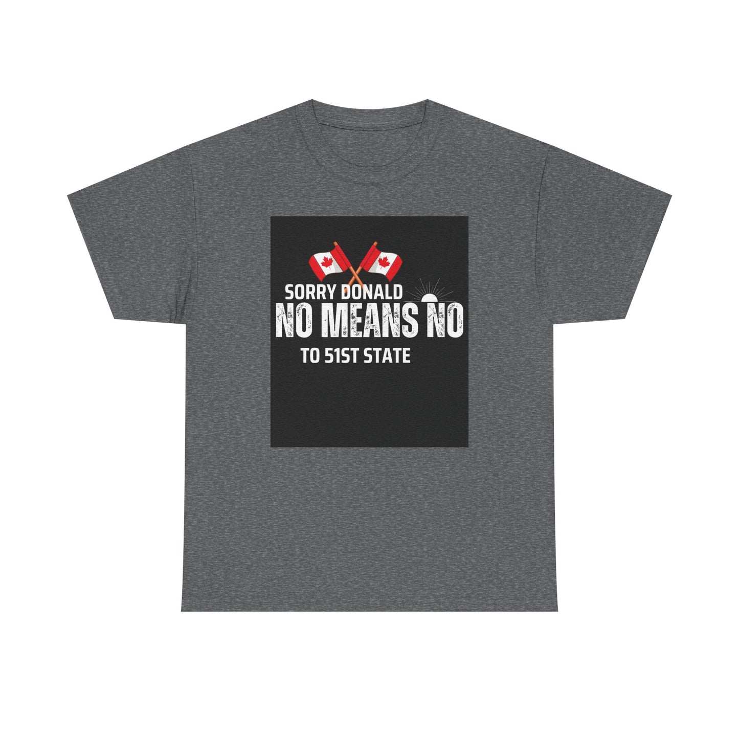 Unisex Heavy Cotton Tee - "Sorry Donald, No Means No to 51st State"