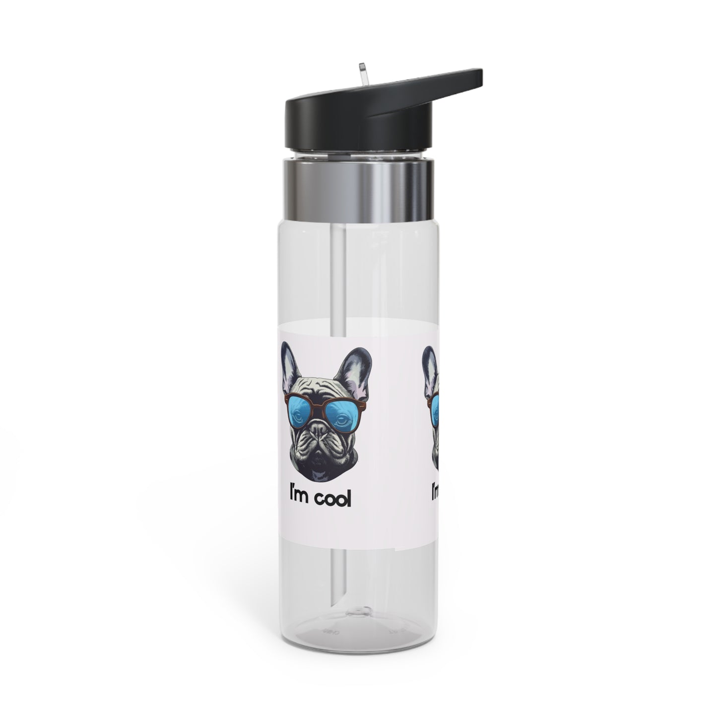 Cool Dog Sport Bottle, 20oz Water Bottle, Trendy Fitness Hydration, Gift for Animal Lovers, Cool Pet Merchandise, Cute French Bulldog Design