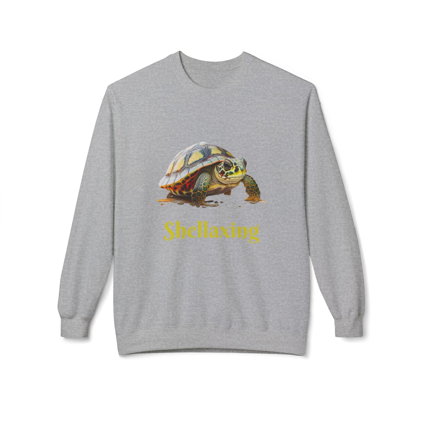 ‘Shellaxing’ Turtle’ Unisex Midweight Softstyle Fleece Crewneck Sweatshirt