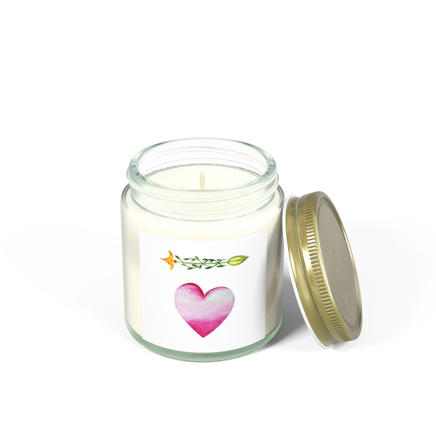‘Heart and Arrow’ Scented Candles, Coconut Apricot Wax (4oz, 9oz)