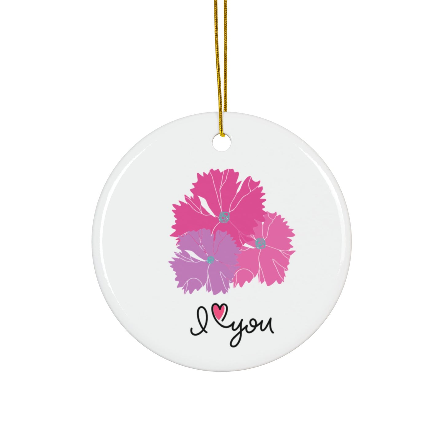 ‘I Love You’ Ceramic Ornaments, 2-Side Print, (1pc, 3pcs, 5pcs, 10pcs)