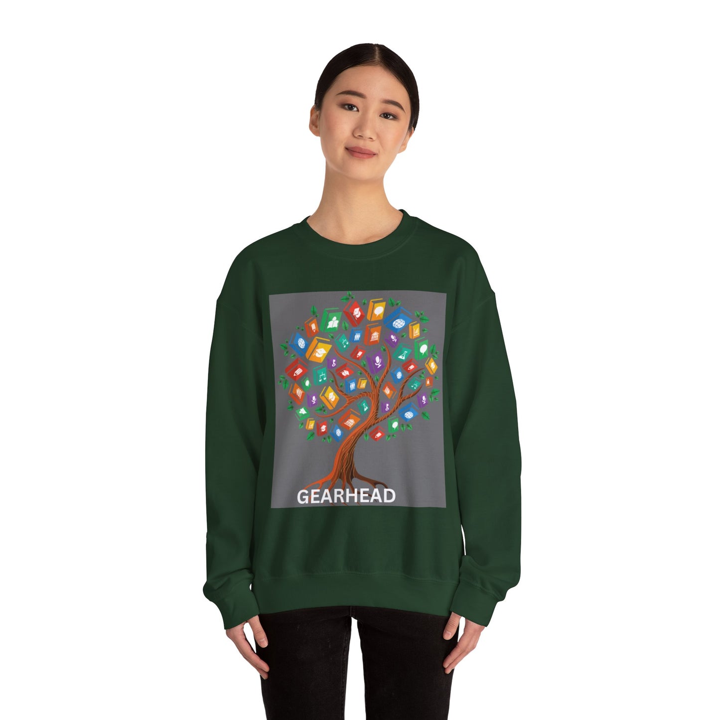 Gearhead Tree Graphic Unisex Crewneck Sweatshirt - Cozy & Stylish