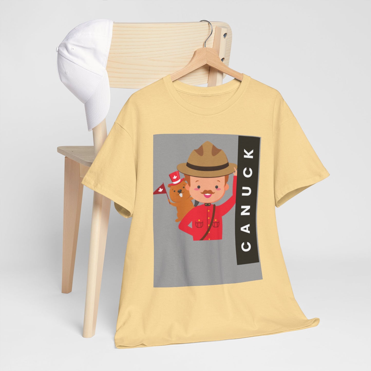 Cute Canuck Bear Unisex Heavy Cotton Tee - Perfect for Canada Day & Winter Celebrations