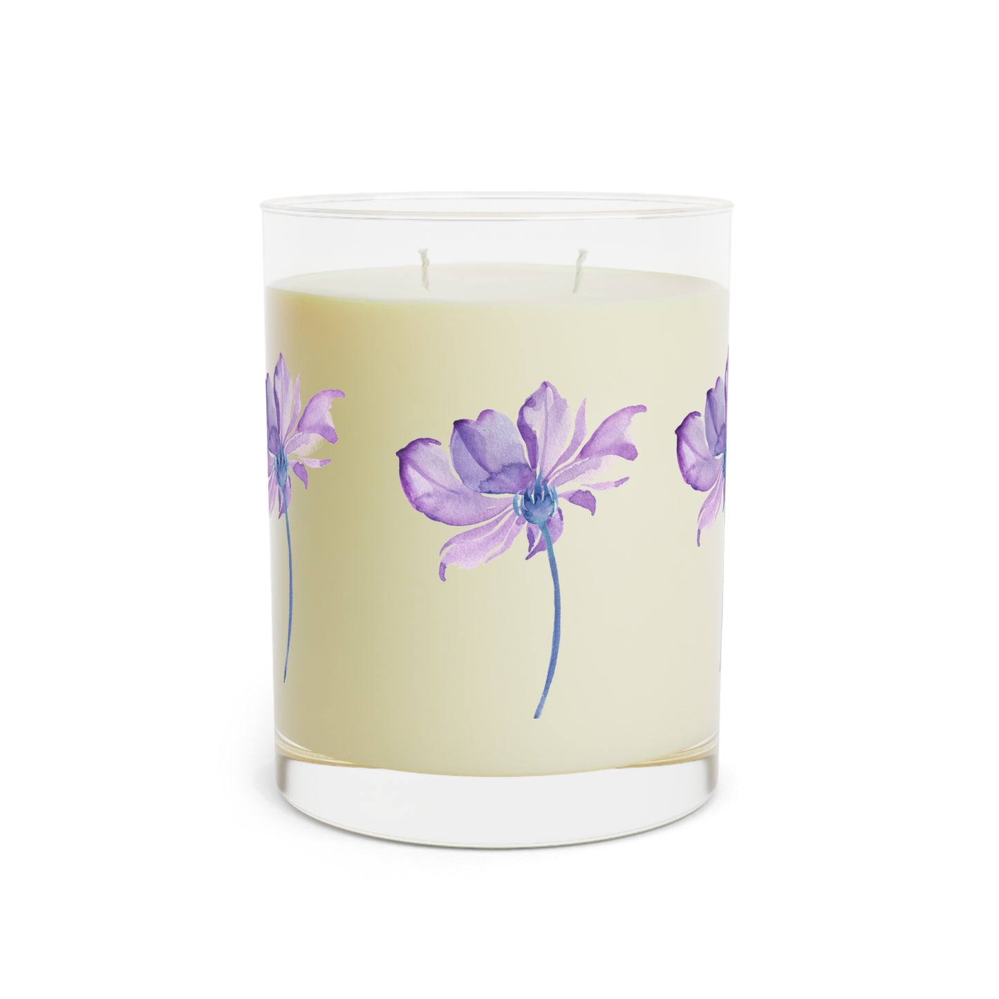 ‘Purple Flowers’ Scented Candle - Full Glass, 11oz