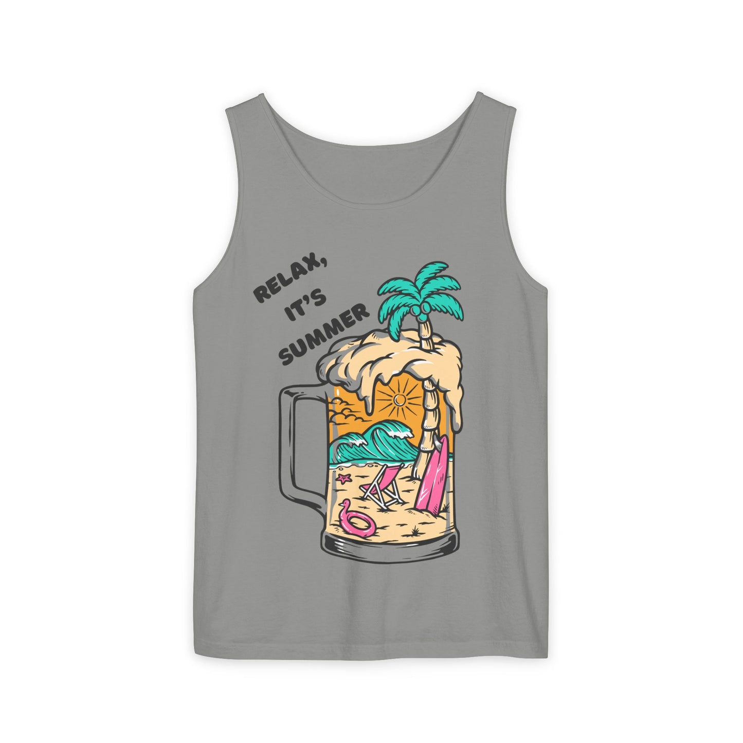 Summer Vibes Tank Top, Relax It's Summer Shirt, Beachwear, Vacation Apparel, Fun Unisex Top