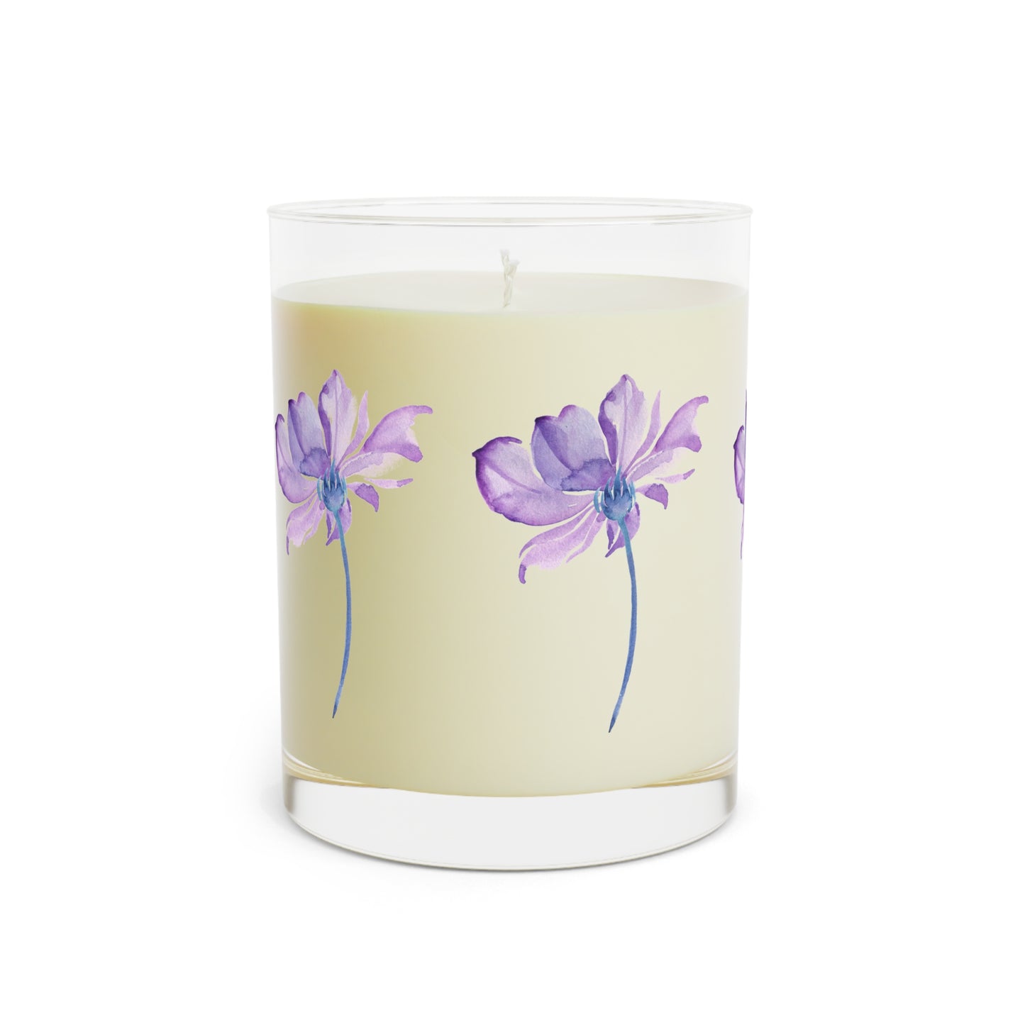 ‘Purple Flowers’ Scented Candle - Full Glass, 11oz