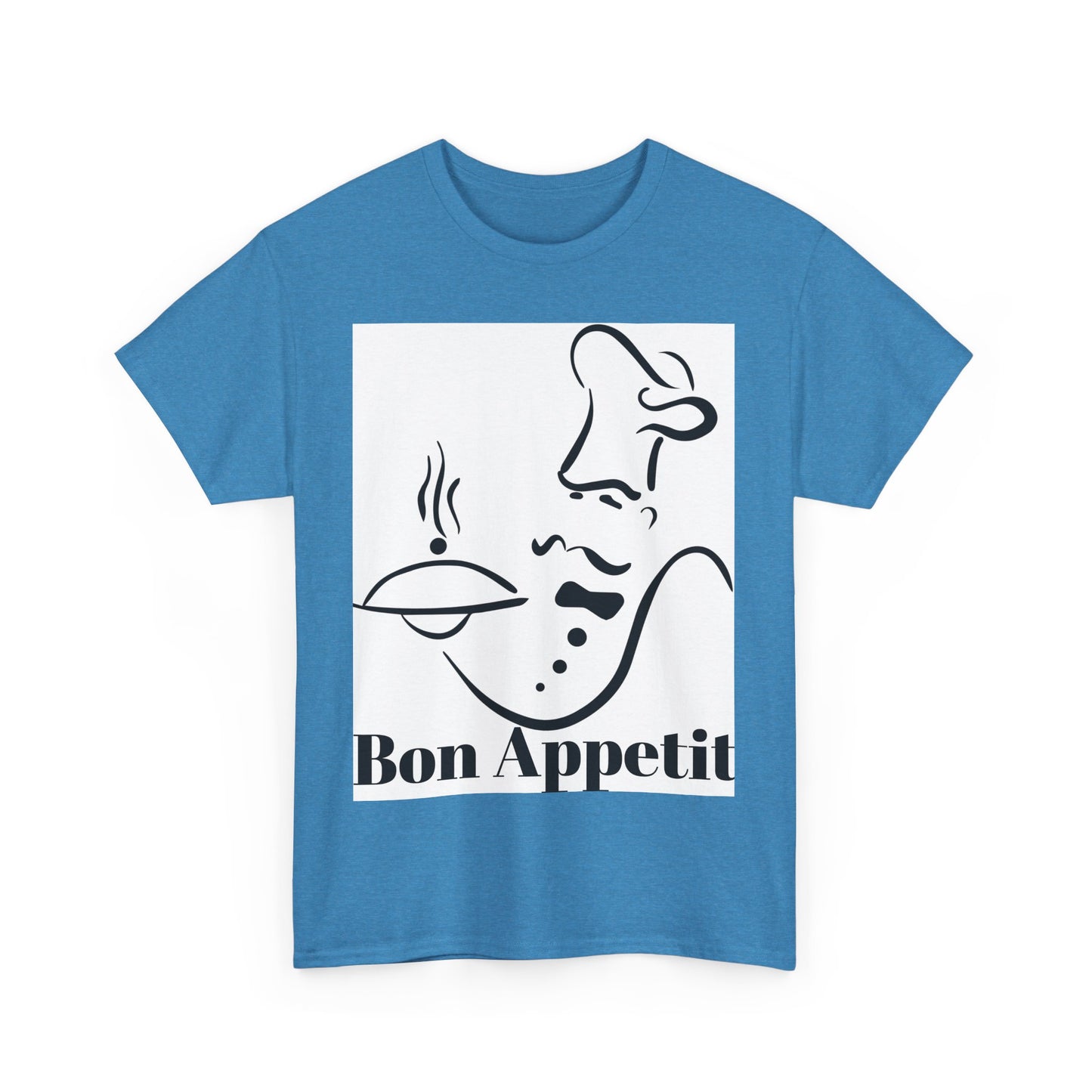 Bon Appetit Chef Unisex Heavy Cotton Tee - Perfect for Food Lovers & Culinary Chefs