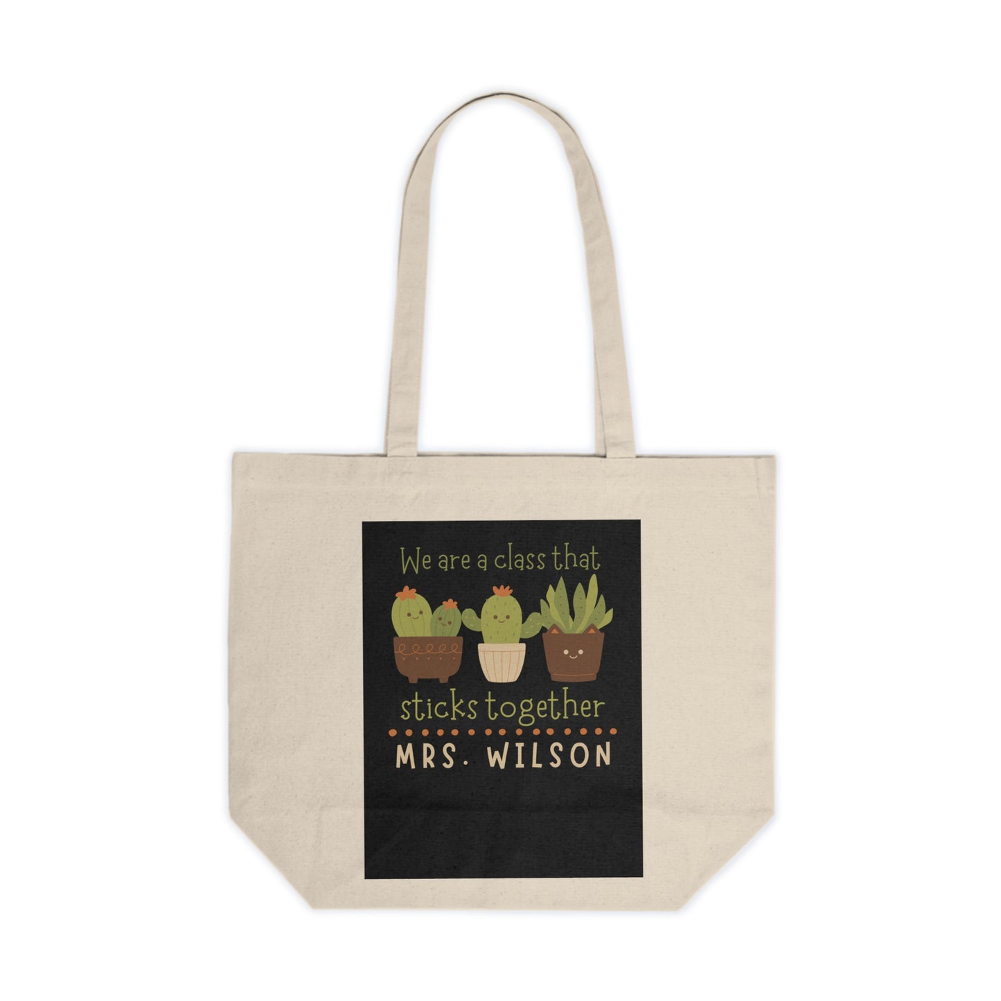 Cactus Class Tote Bag, Teacher Appreciation Gift, Eco-Friendly Shopping Bag, Classroom Supplies, Cute Canvas Tote