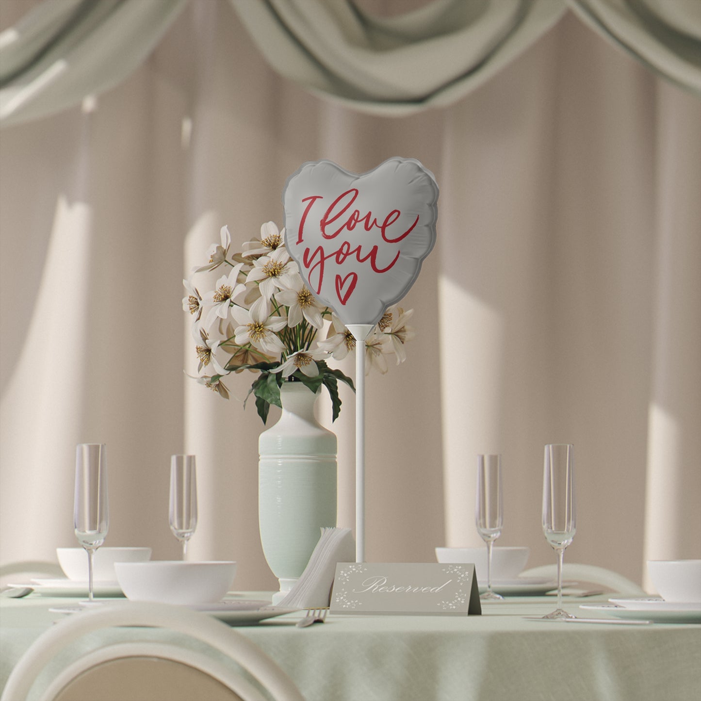 ‘I LOVE YOU’ Balloons (Round and Heart-shaped), 6"