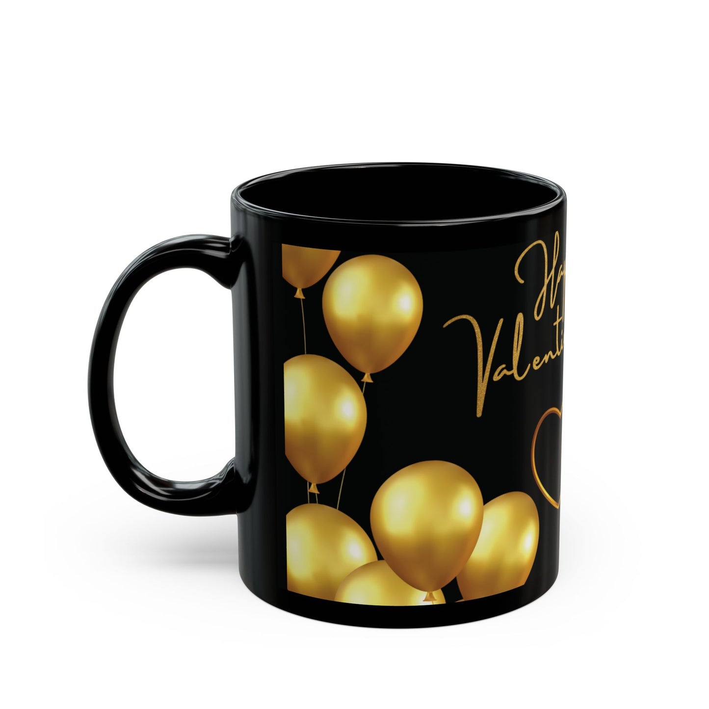 ‘Happy Valentines Day’ Black Mug (11oz, 15oz)