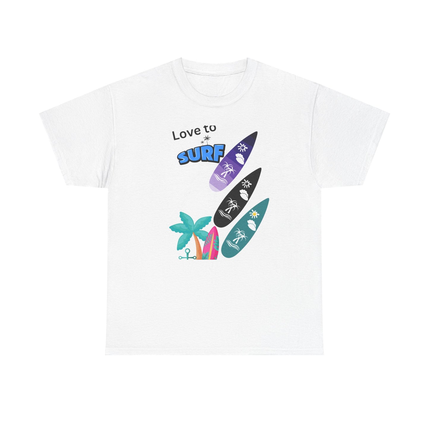 Surf Lover Unisex Heavy Cotton Tee, Beach T-Shirt, Summer Apparel, Gift for Surfers, Casual Wear, Surfing Enthusiast Shirt