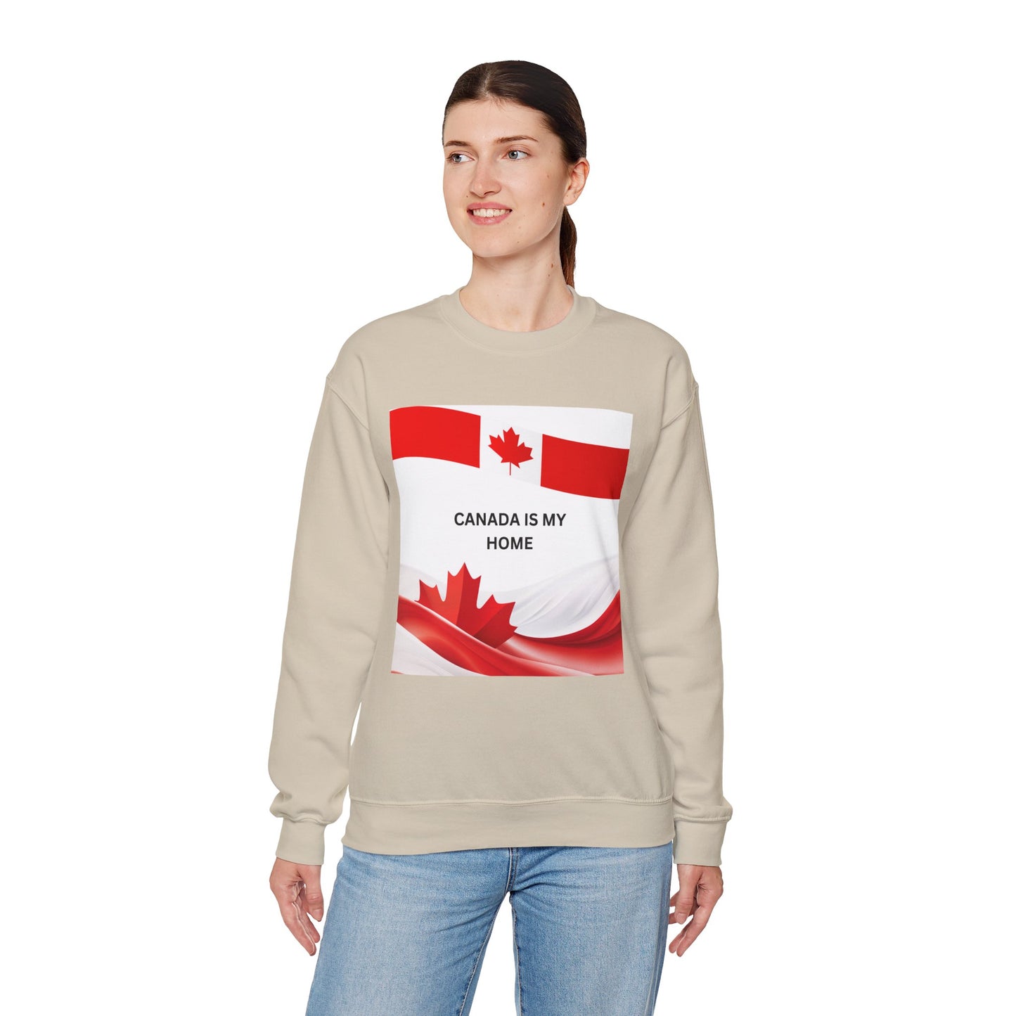 Canada Is My Home Unisex Heavy Blend Crewneck Sweatshirt - Comfortable Canadian Pride Apparel