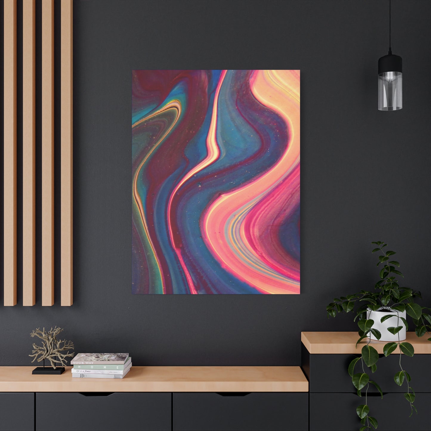 ‘ABSTRACT’ Blue Matte Canvas, Stretched, 1.25"