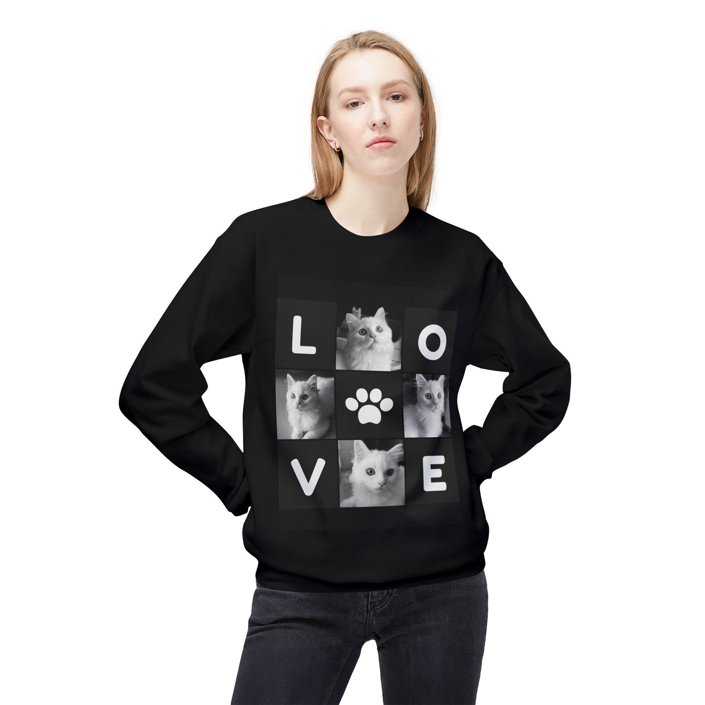 Love Cats Unisex Fleece Sweatshirt
