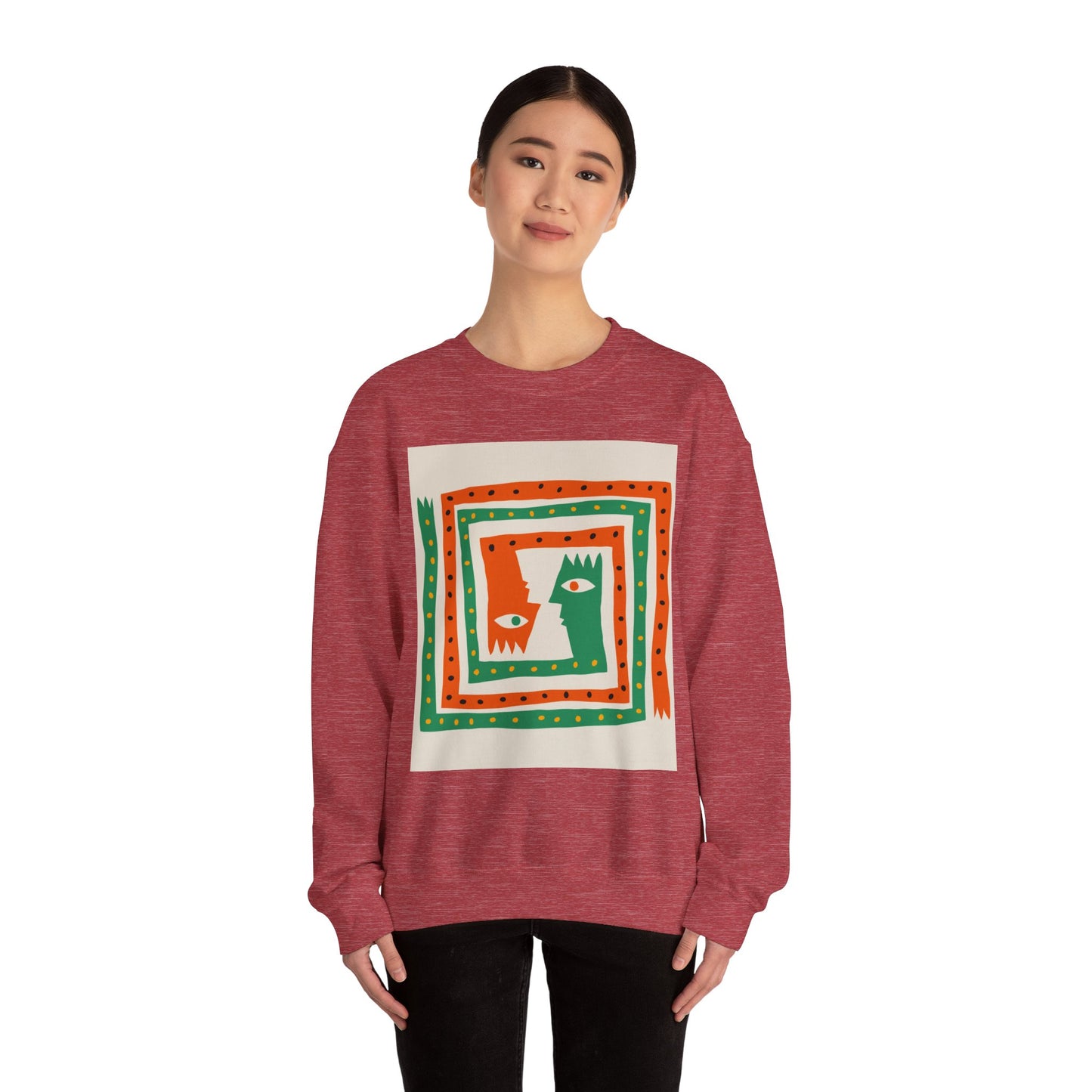 ‘Happiness’ Red/Green Unisex Heavy Blend™ Crewneck Sweatshirt