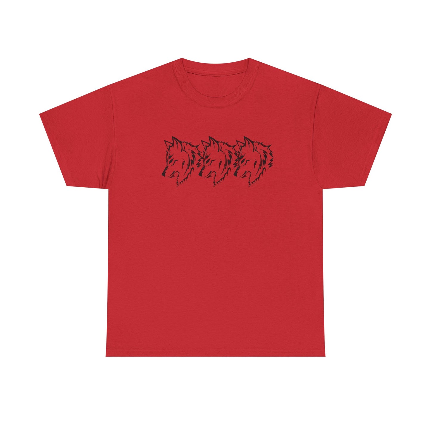 Unisex Heavy Cotton Tee - Minimalist Wolf Design for Nature Lovers