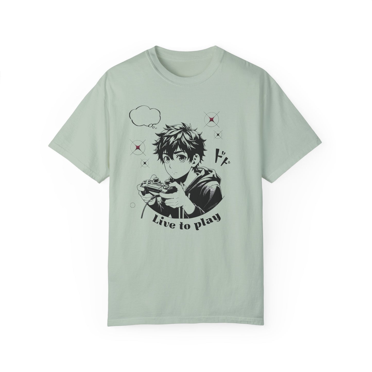 Anime 'Live to Play' Unisex Garment-Dyed T-Shirt