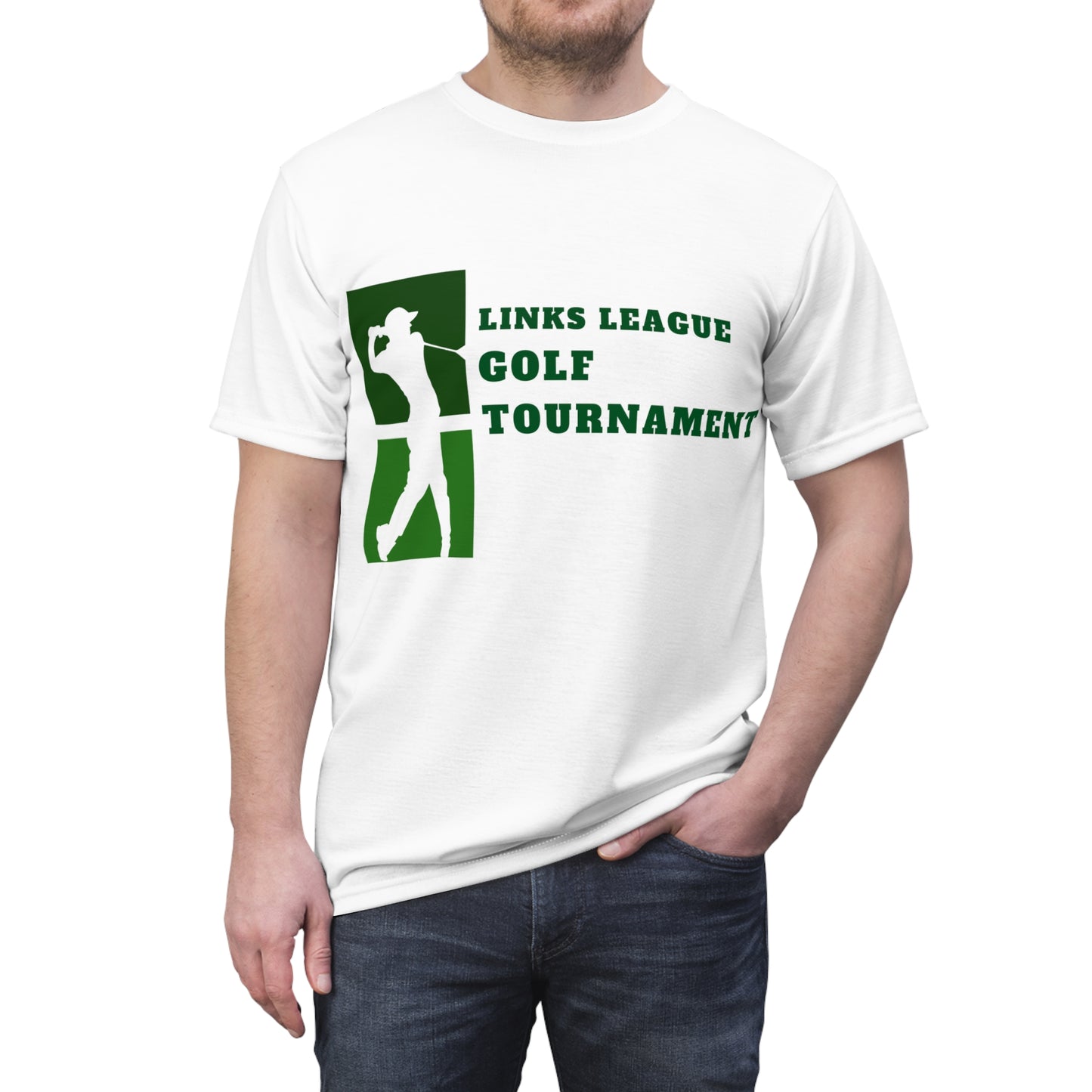 ‘Personalized Golf Tournament’ Unisex Cut & Sew Tshirt (AOP)